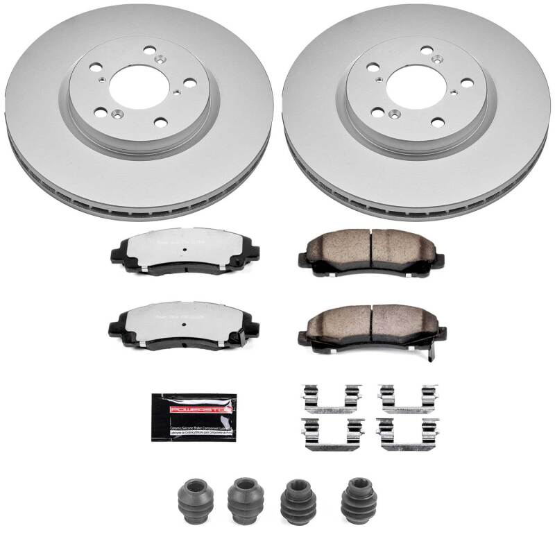Power Stop 06-11 Honda Ridgeline Front Z36 Coated Truck & Tow Brake Kit