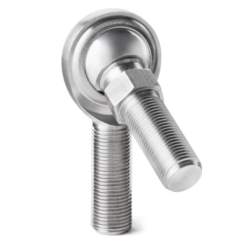 QA1 G Series 2-Pc Rod End - Male/Left Hand - .5in Bore x 1/2-20 w/Stud - Stainless Steel w/PTFE