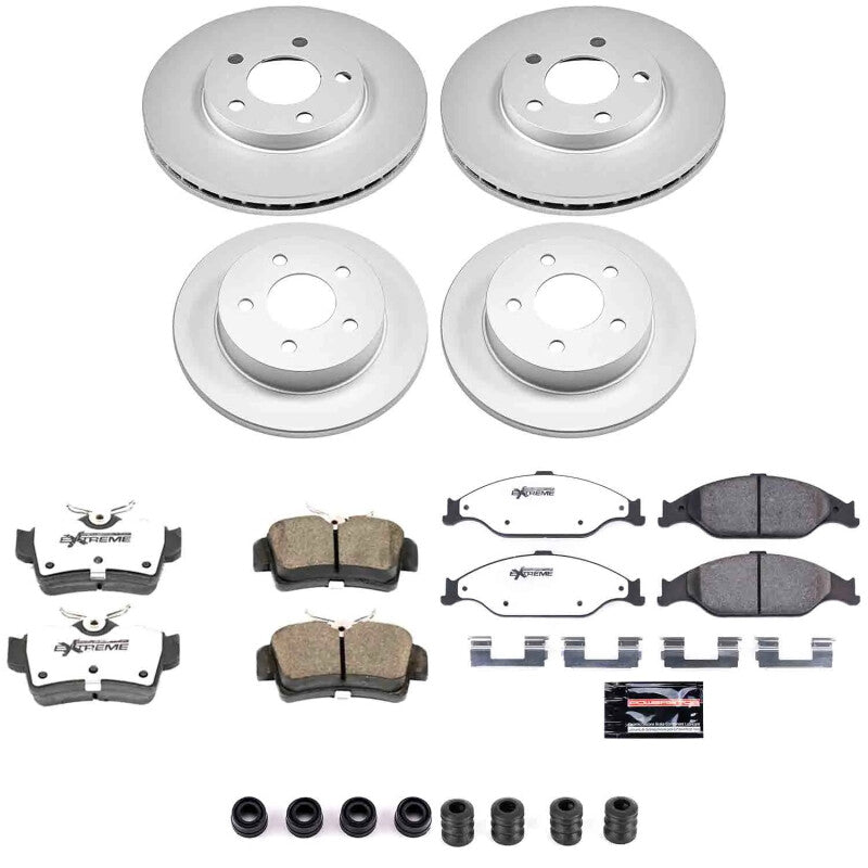 Power Stop 99-04 Ford Mustang Front and Rear Z26 Coated Brake Kit