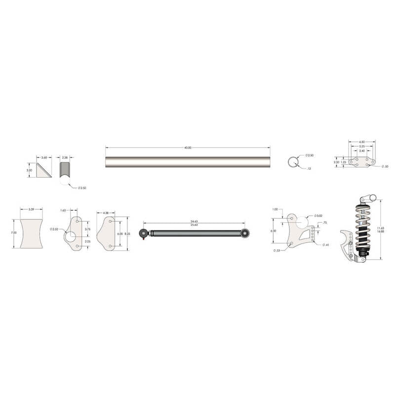 QA1 Pro Parallel 4-Link System Double Adjust Coilovers- (Rear)