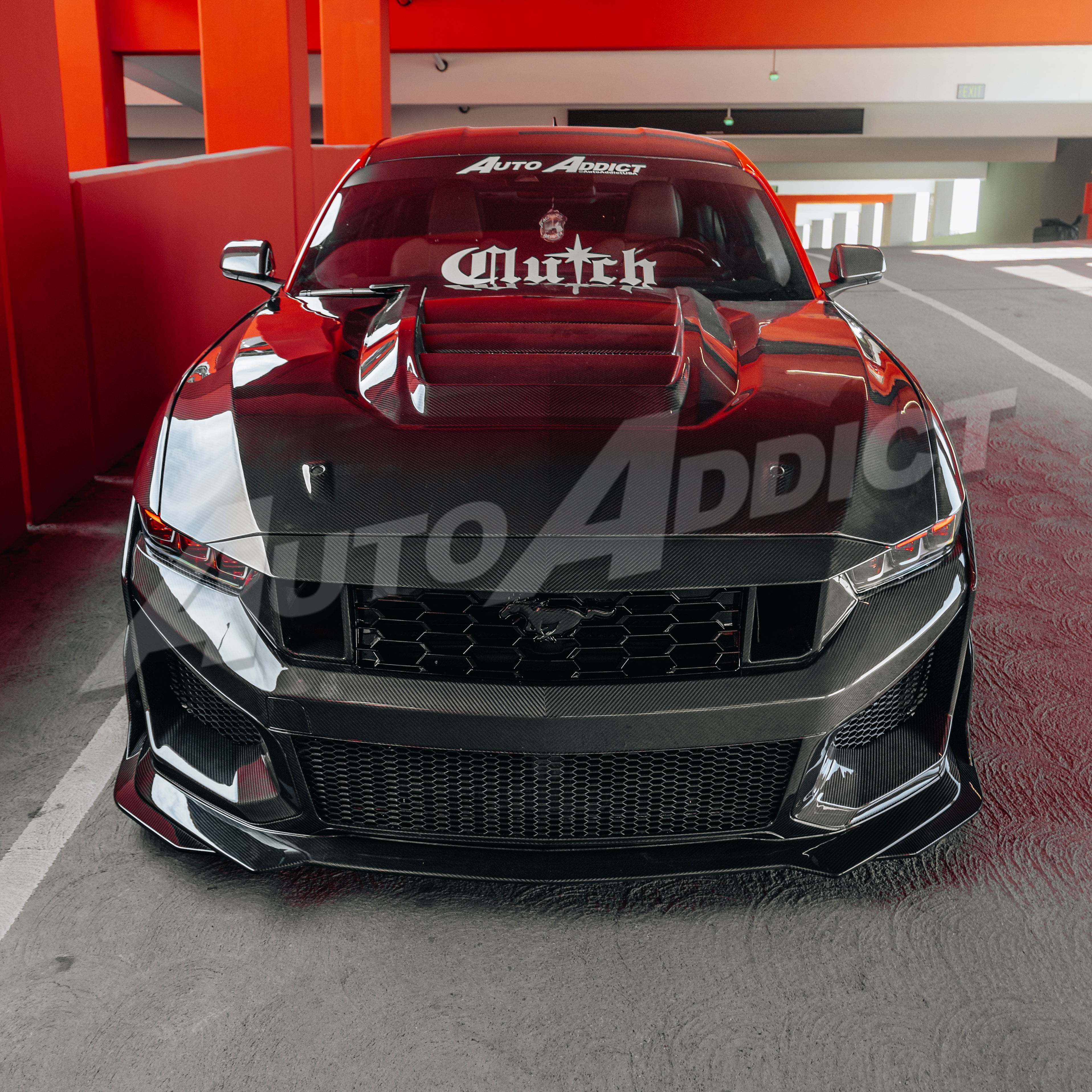 2024–2026 Mustang S650 Heritage SC™ V-Shaped Dry Gloss Carbon Fiber Bumper Kit Track Package