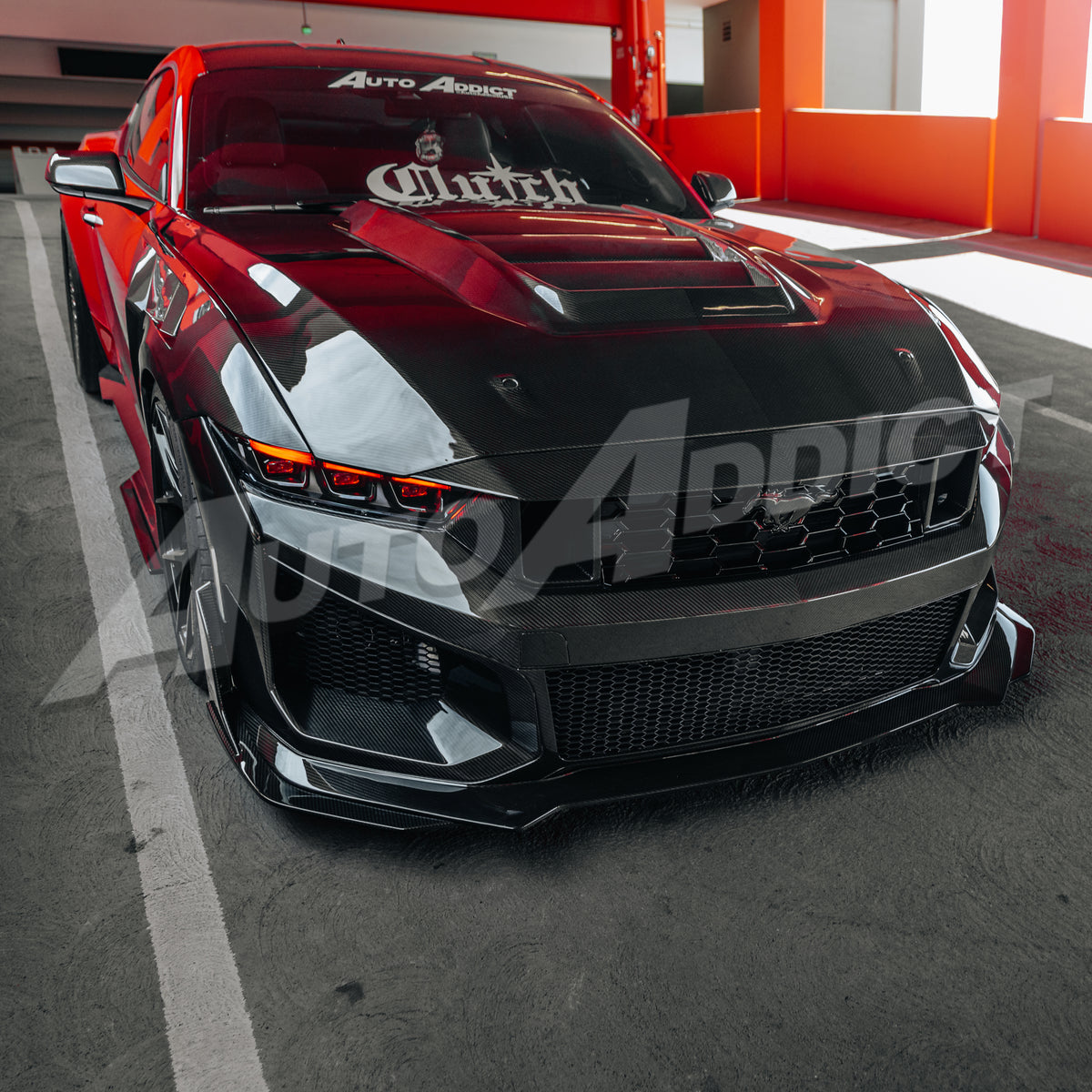 2024–2026 Mustang S650 Heritage SC™ V-Shaped Dry Gloss Carbon Fiber Bumper Kit Track Package