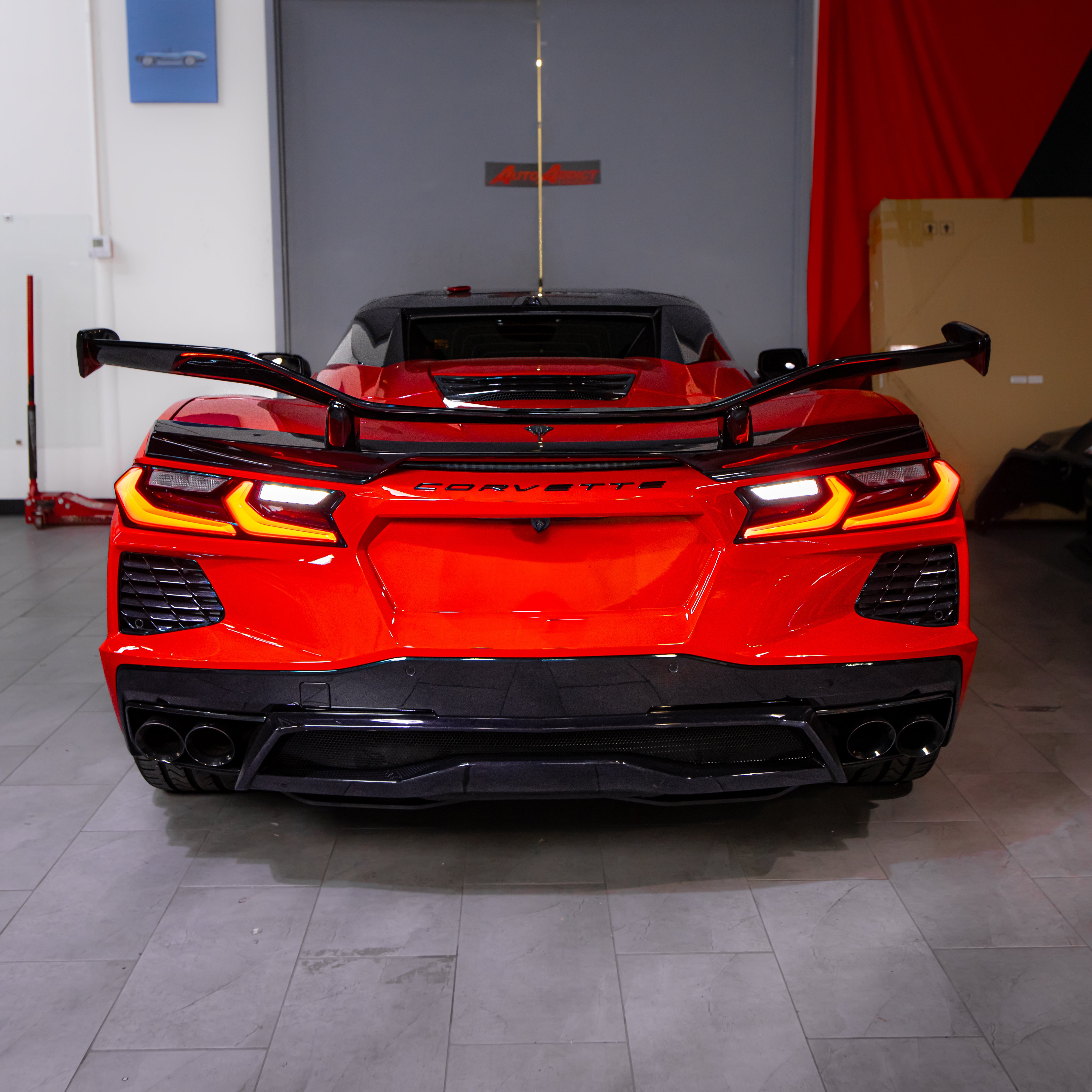 2020-2026 Corvette C8 Type-Z07 Style Rear Spoiler Aluminum 2pc For Stingray