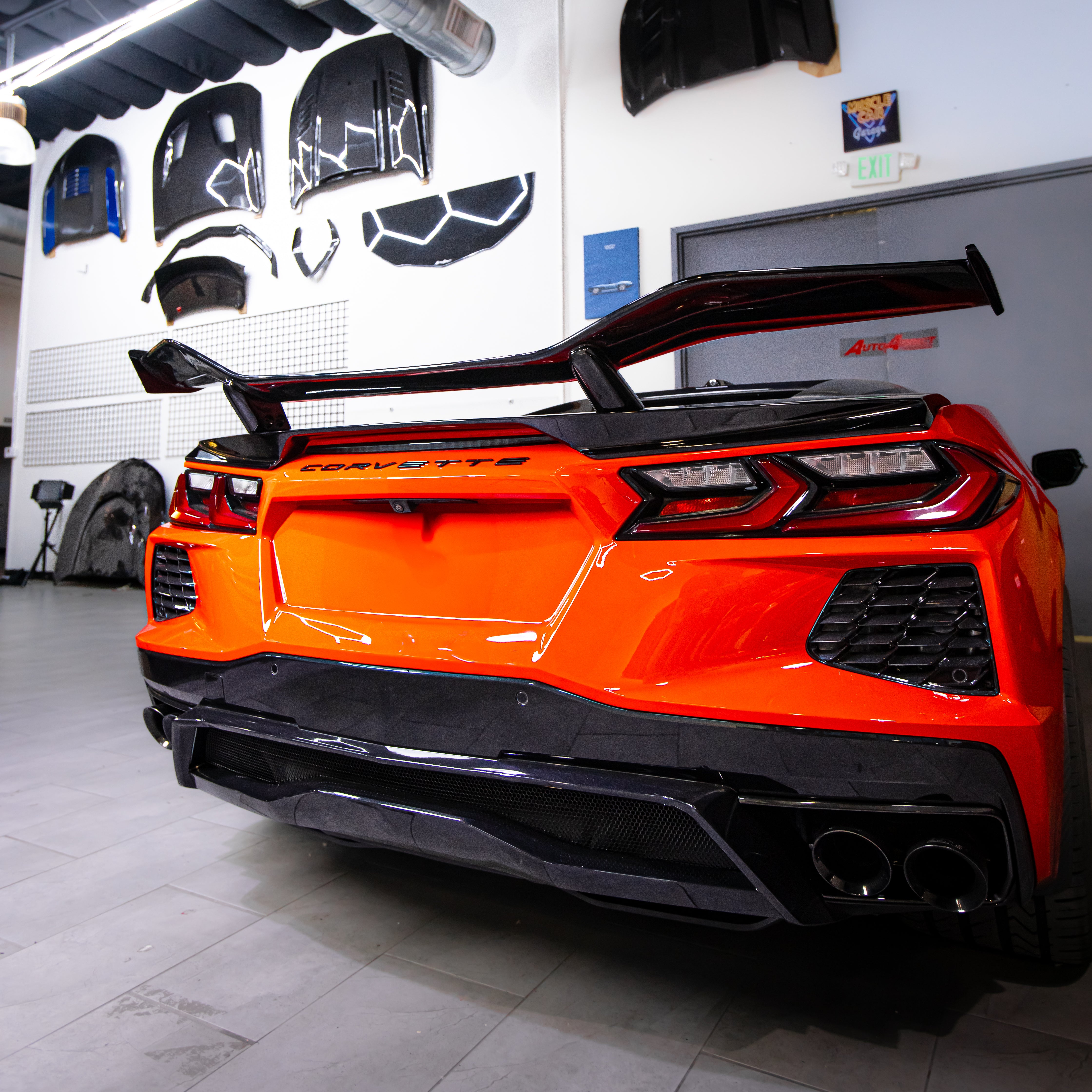 2020-2026 Corvette C8 Type-Z07 Style Rear Spoiler Aluminum 2pc For Stingray