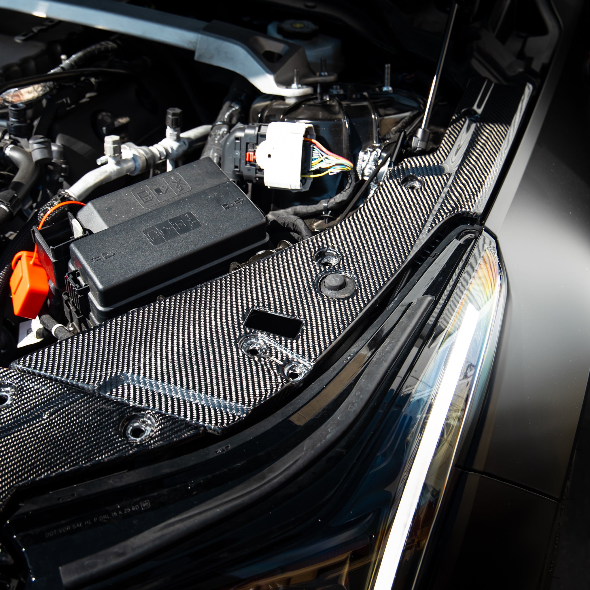 2021-2026 Cadillac CT5-V Blackwing Engine Panel Trim Radiator Cover Gloss Carbon Fiber 3pc Kit