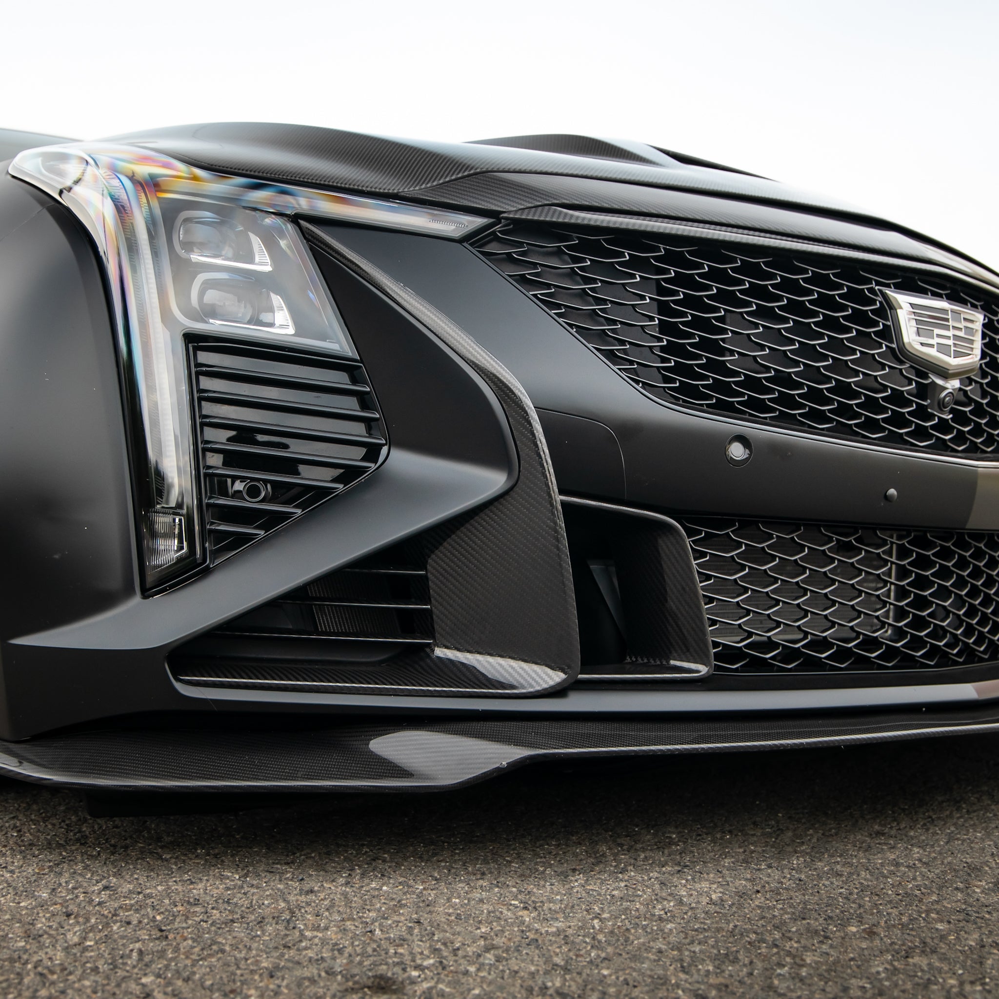 2025-2026 Cadillac CT5-V Blackwing Front Side Outer Grilles Pre Preg Gloss Carbon Fiber Pair