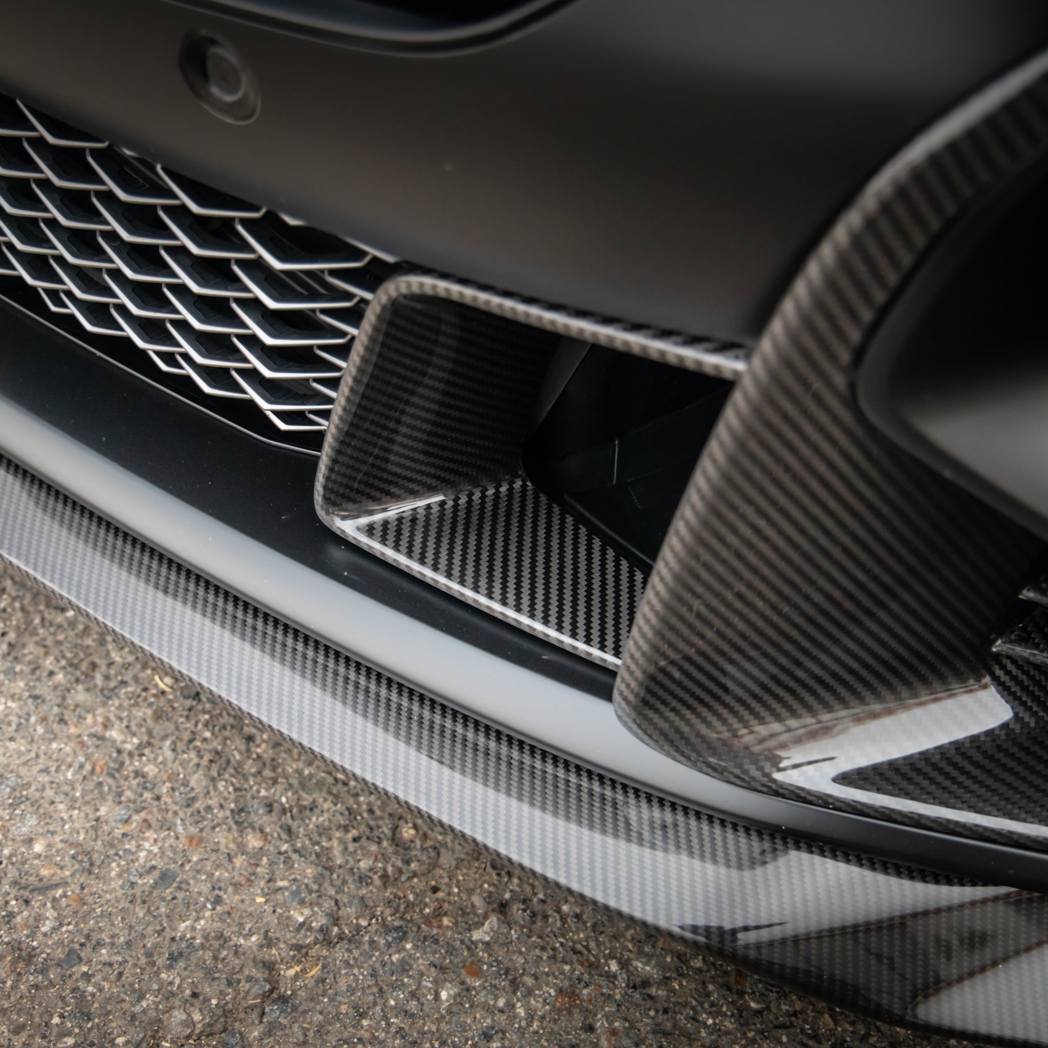 2025-2026 Cadillac CT5-V Blackwing Front Side Outer Grilles Pre Preg Gloss Carbon Fiber Pair