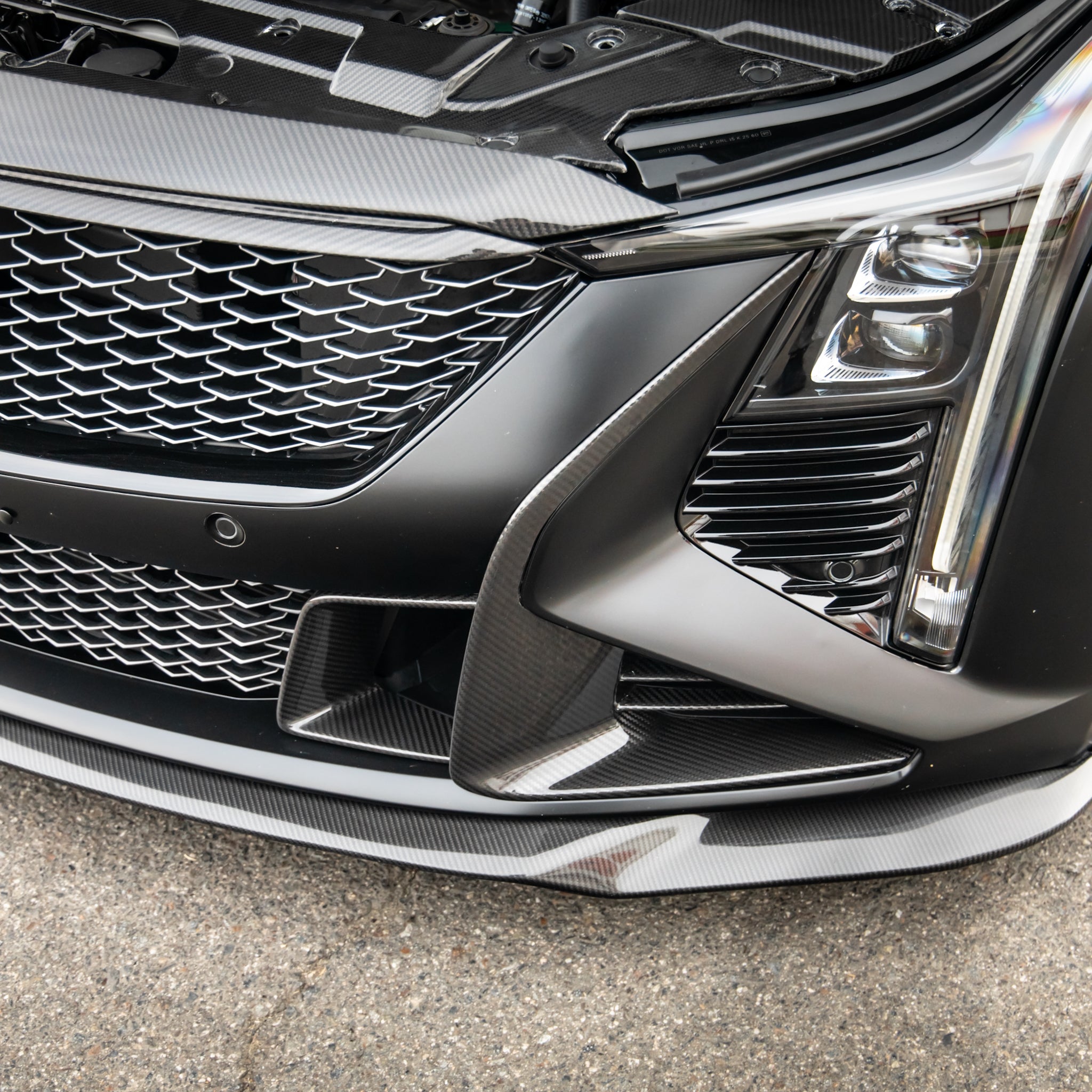 2025-2026 Cadillac CT5-V Blackwing Front Side Outer Grilles Pre Preg Gloss Carbon Fiber Pair
