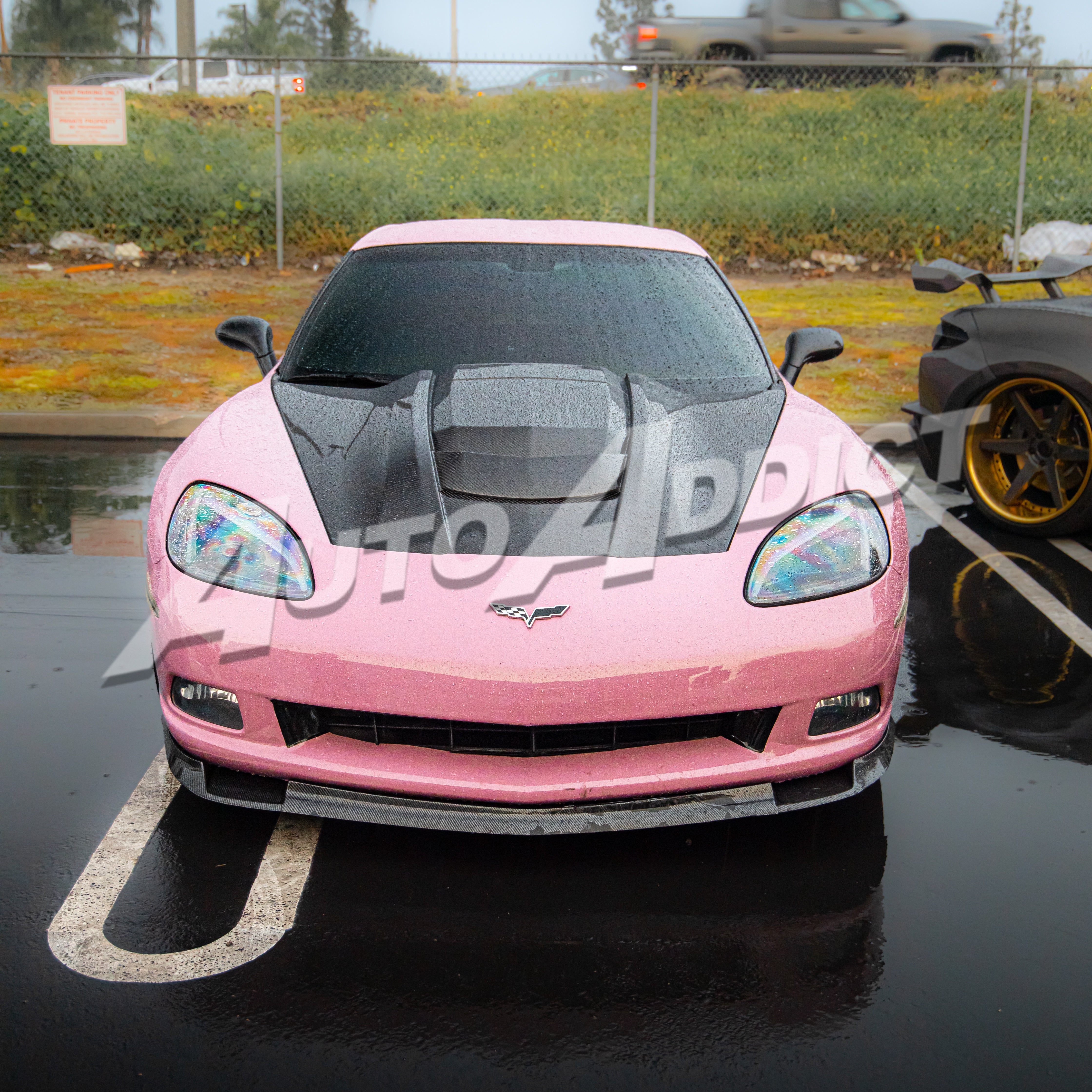 2005-2013 Corvette C6 Carbon Fiber ZR1-Style Double-Sided Vented Hood