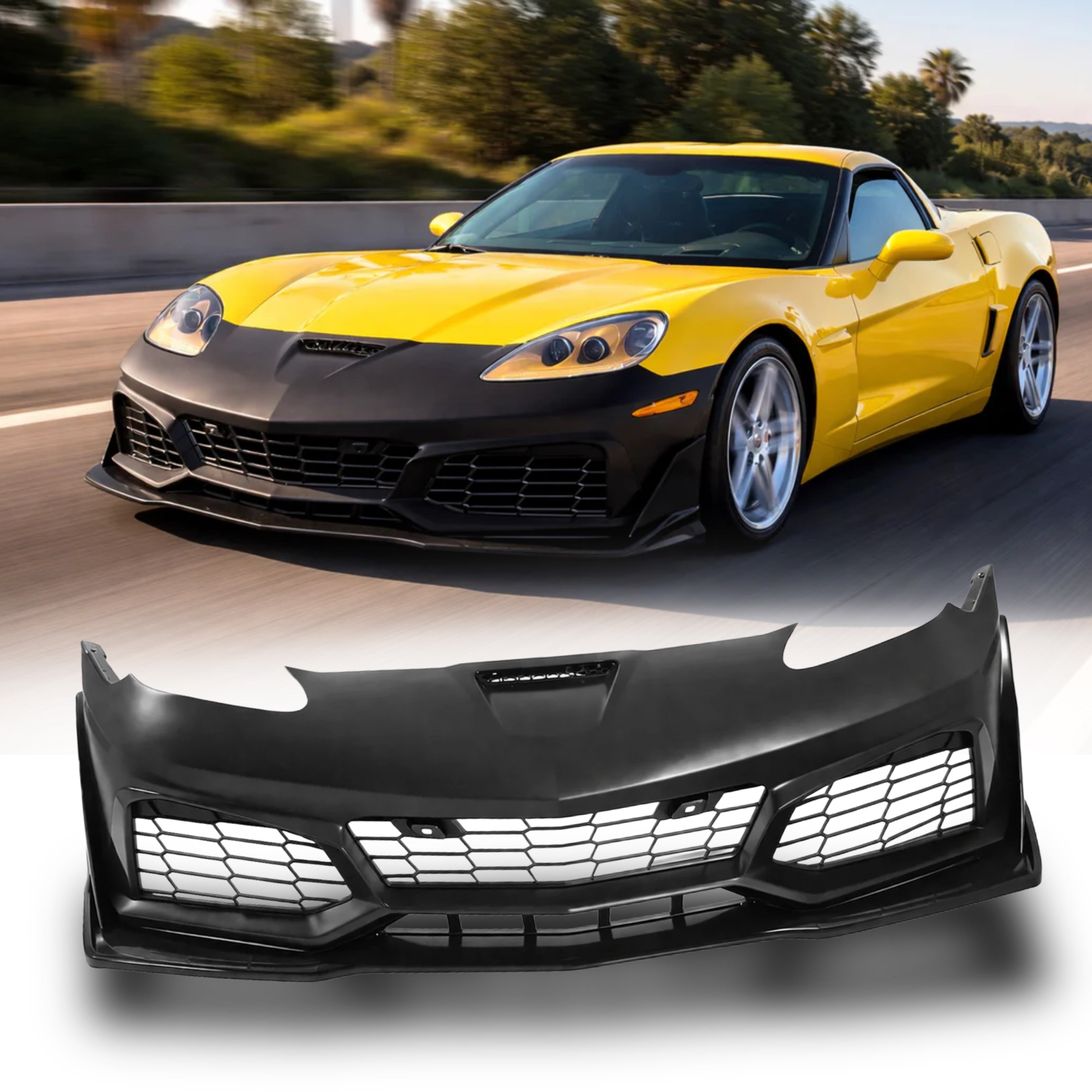 2006-2013 Corvette C6 Front Bumper Conversion ZR1 C7 Style Kit