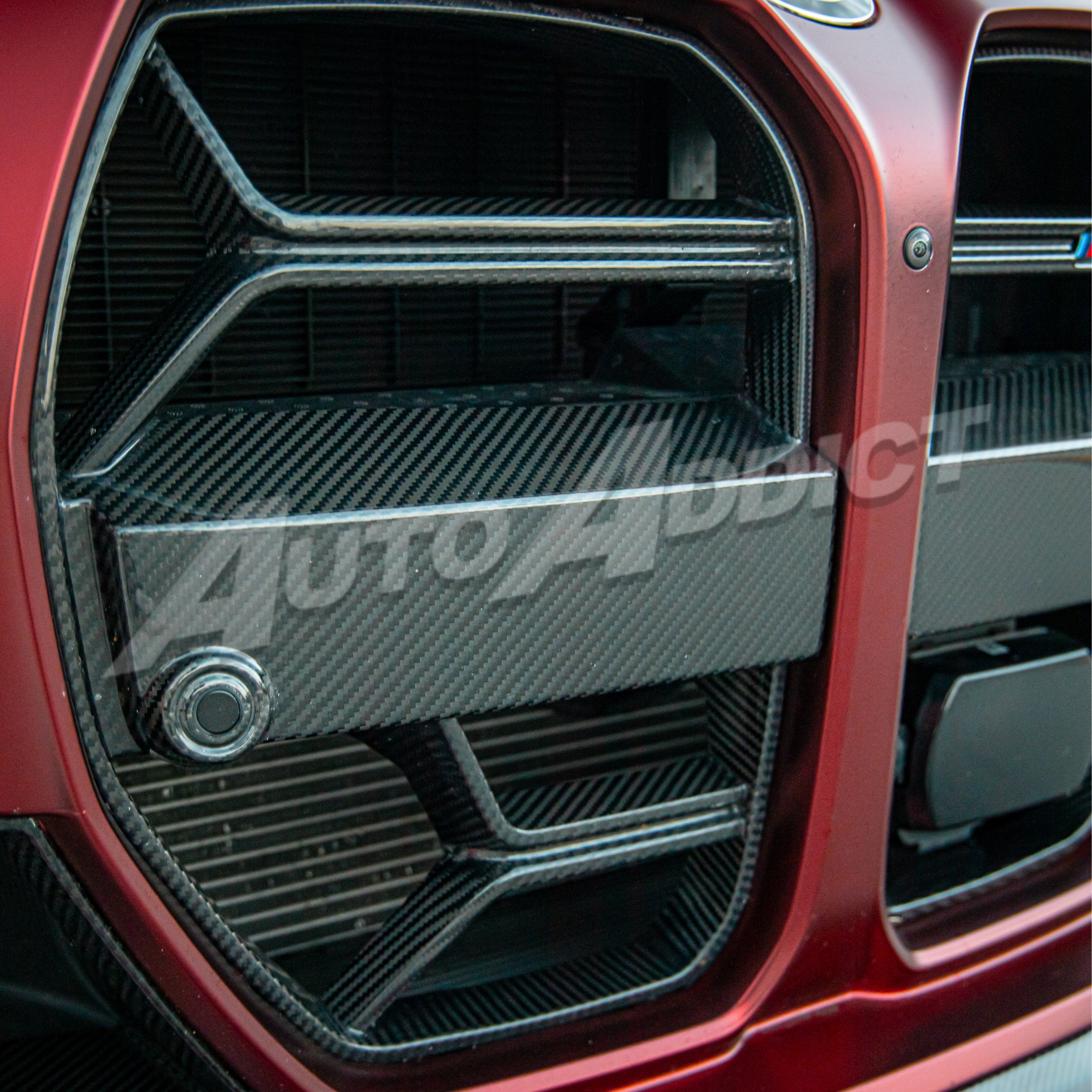 2021-2026 BMW G82 G83 M4 Dry Gloss Double Sided Carbon Fiber Lower Grill with ACC