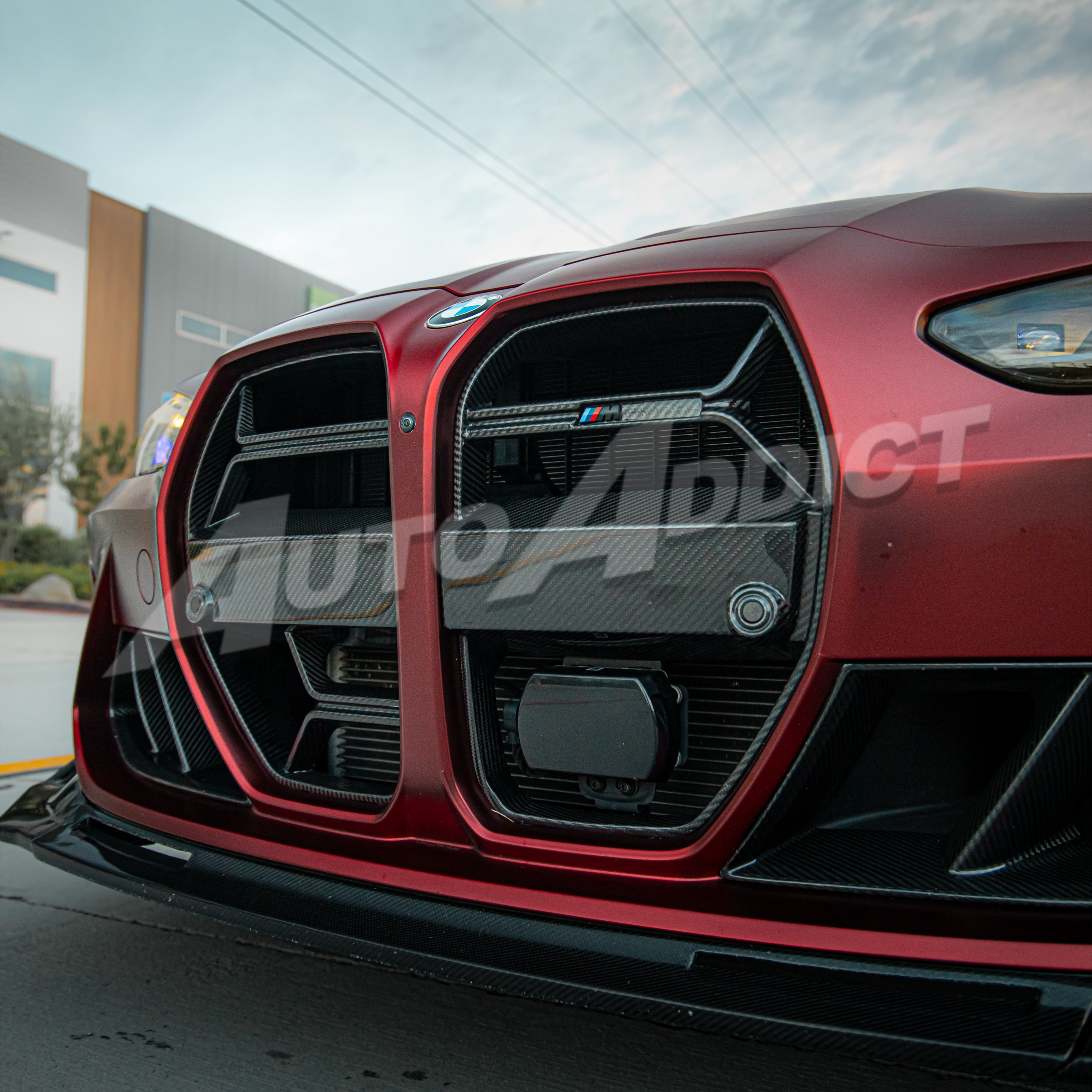 2021-2026 BMW G82 G83 M4 Dry Gloss Double Sided Carbon Fiber Lower Grill with ACC