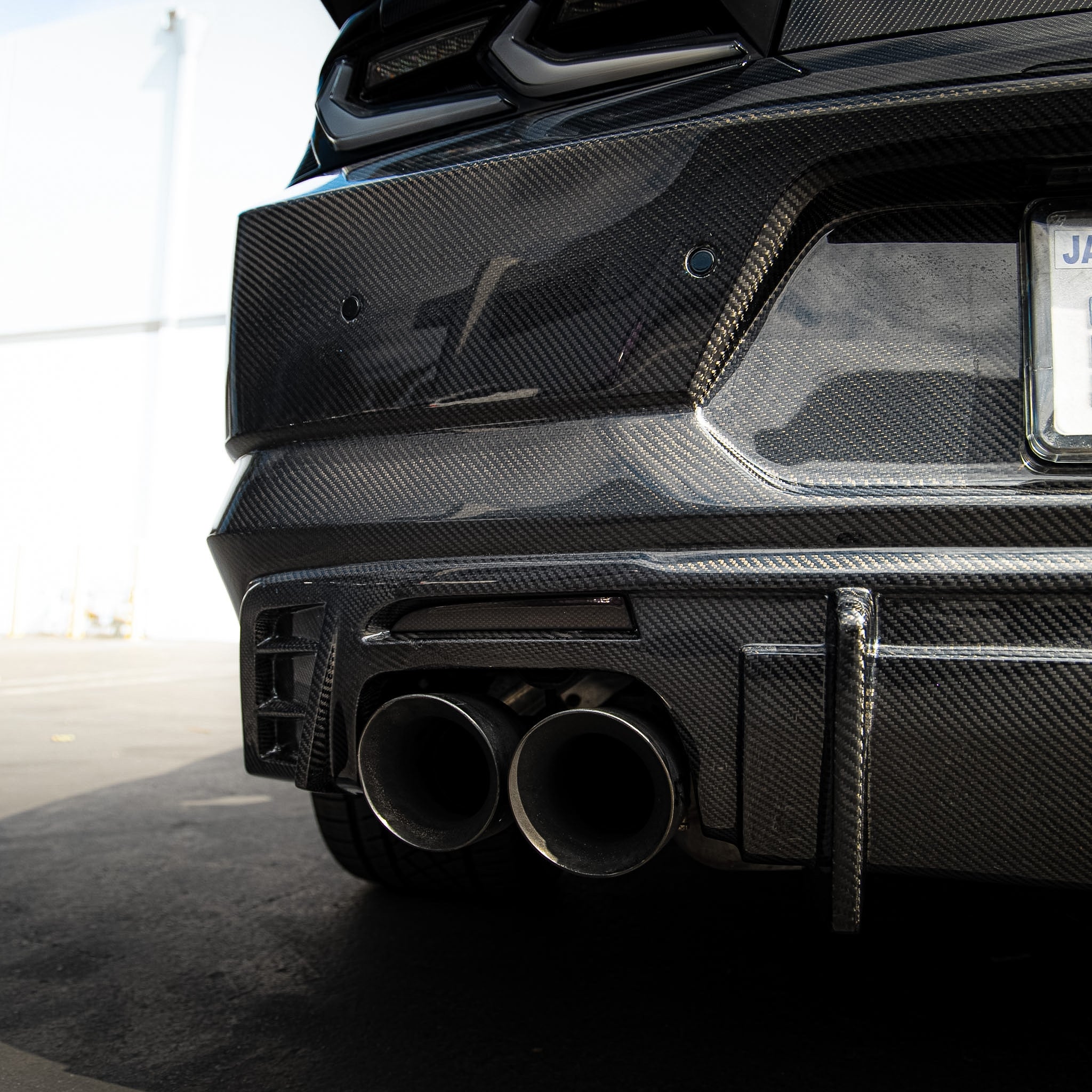 2016-2018 Camaro RS/SS/ZL1 Gloss Double Sided Carbon Fiber Rear Bumper w/Rear Diffuser Quad Tips 1pc