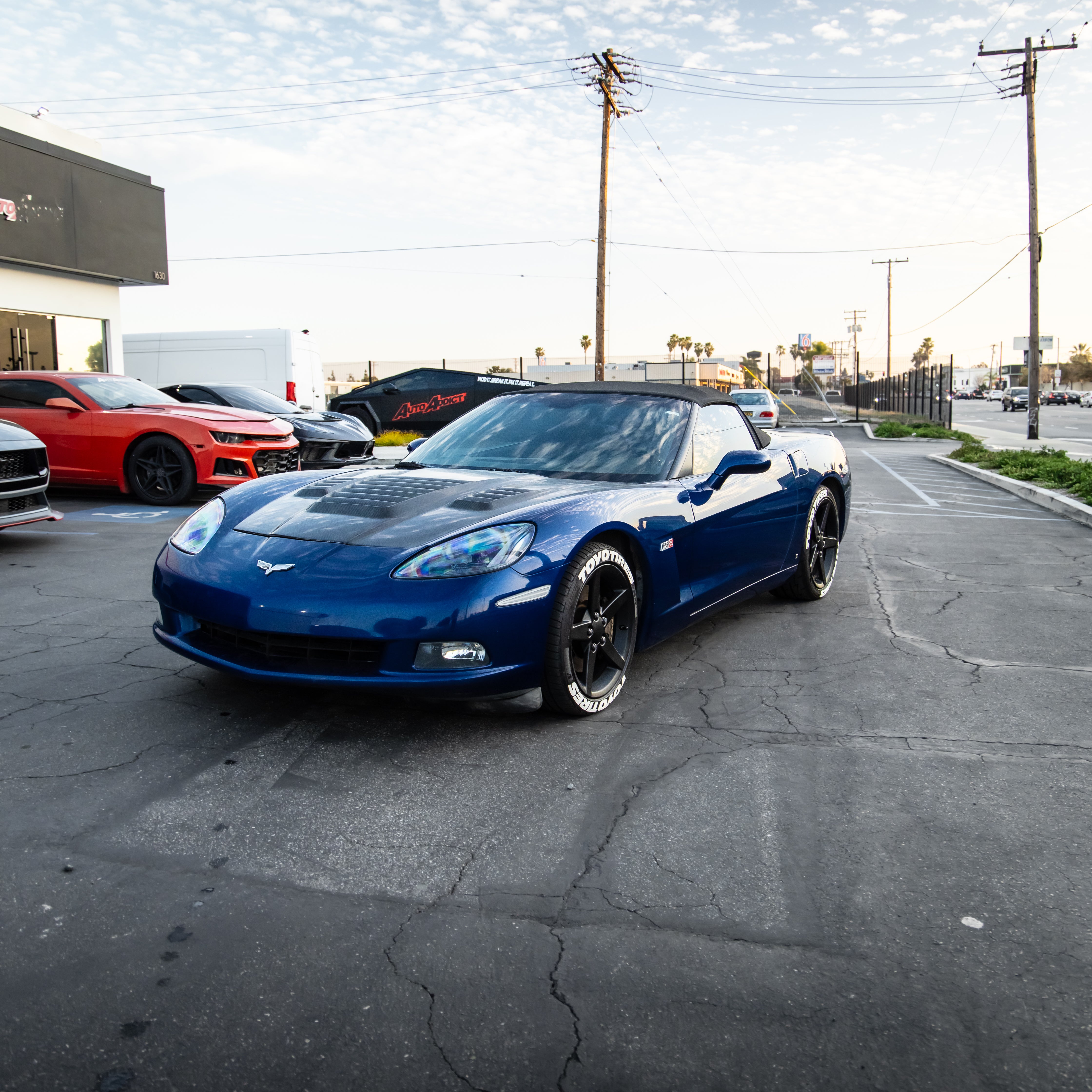 2005-2013 Corvette C6 Projector LED Headlights C8 Style Amber Sequential Turn Signals