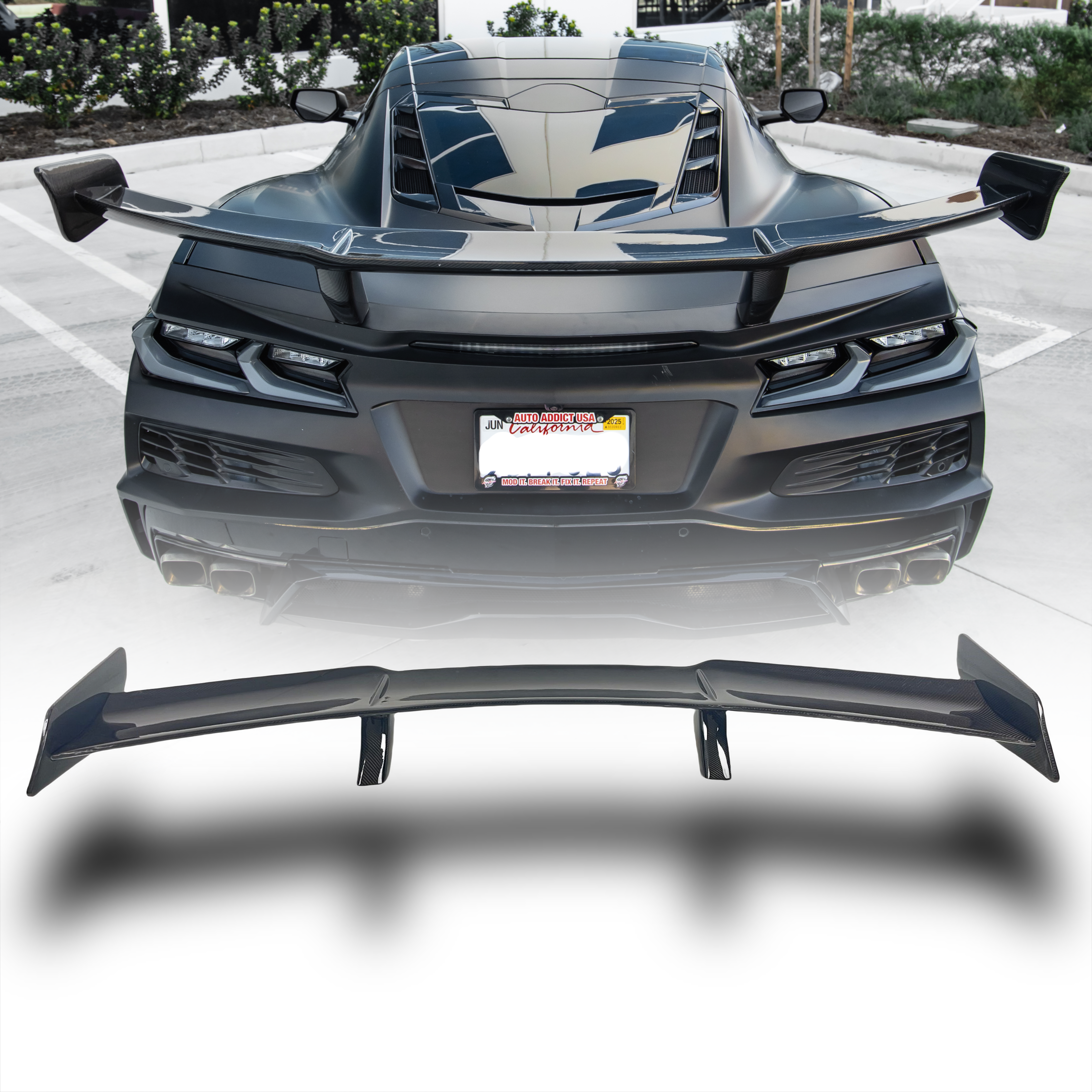 2020-2025 Corvette C8 Type-ZR1 Carbon Fiber 1pc Spoiler For Stingray/Z06/E-Ray