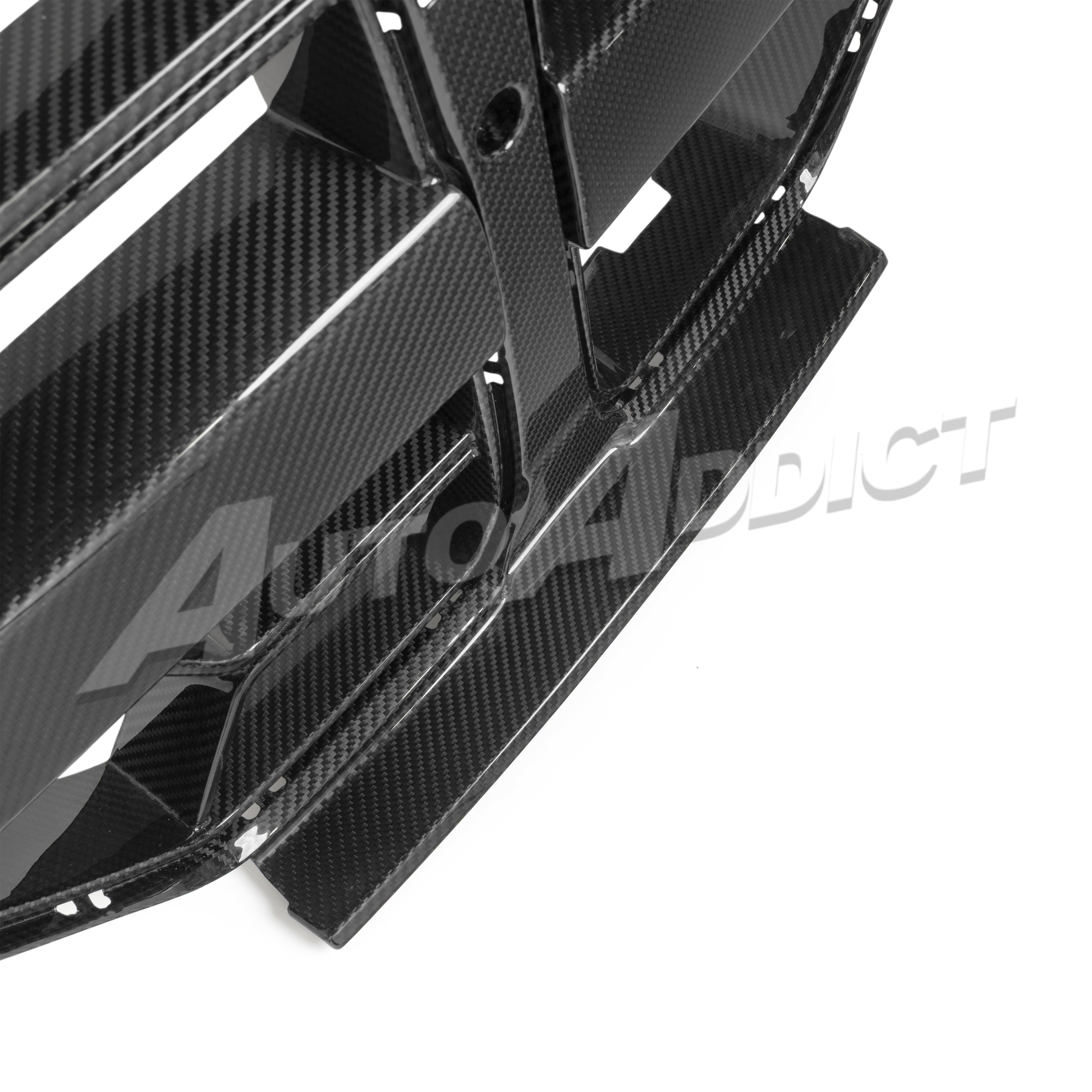 2021-2026 BMW G82 G83 M4 Dry Gloss Double Sided Carbon Fiber Lower Grill without ACC