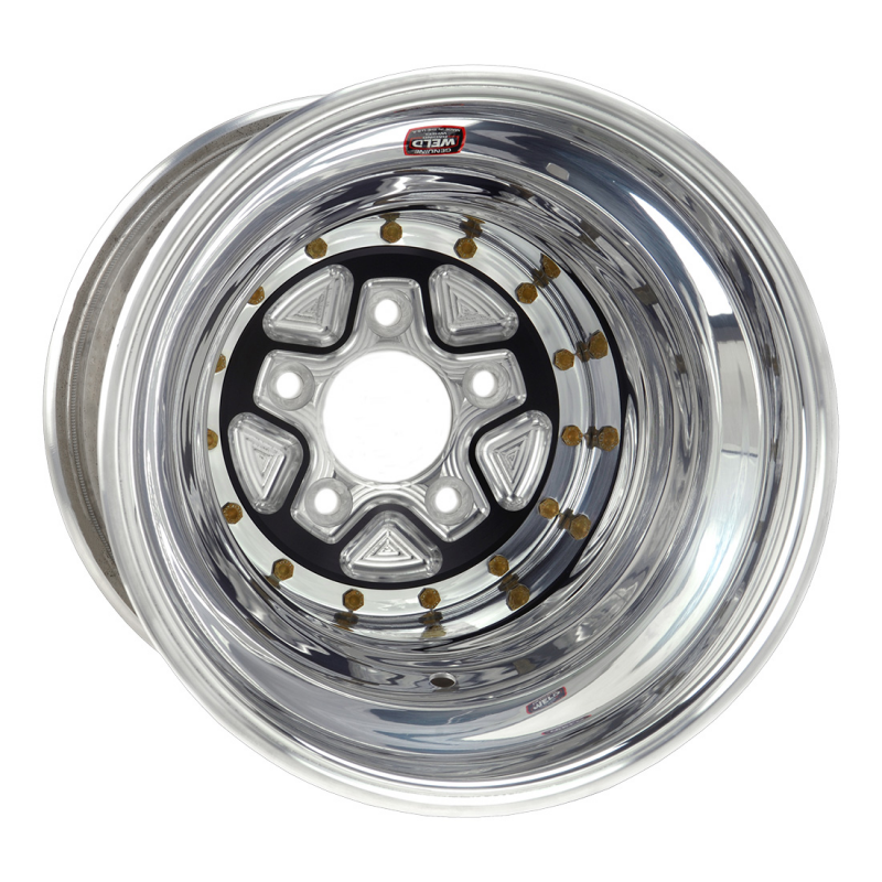 Weld Alumastar Pro 16x16/5x5.5/4 BS/3.5 HB-Polished Center-Polished Shell-Knurled Non-BL Wheel