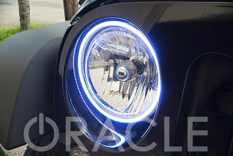 Oracle 7" Round Surface Mount LED Headlight Halo Kit - Blue