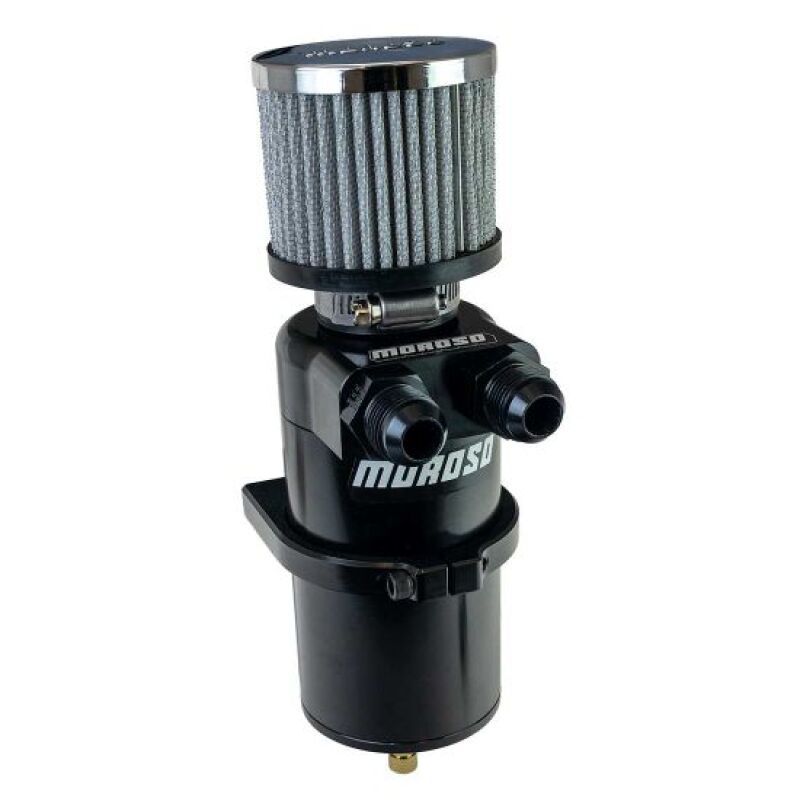 Moroso Dual Inlet -10AN Billet Breather Tank Catch Can - Black