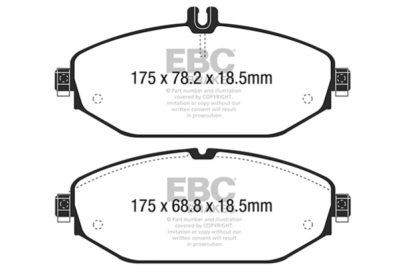 EBC 15+ Mercedes-Benz C300 (W205) 2.0 Turbo Yellowstuff Front Brake Pads
