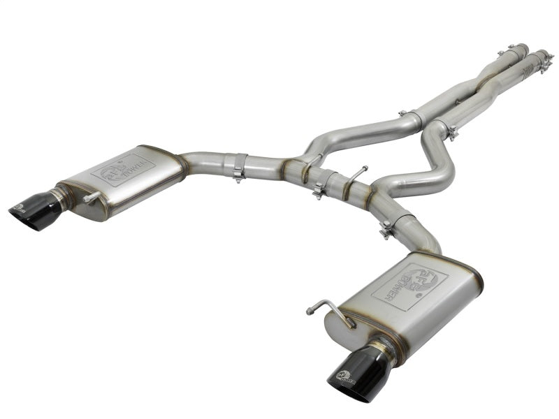 aFe MACH Force-Xp 3" 304 Stainless Steel Cat-Back Exhaust with Black Tips for 2015-2017 Ford Mustang GT & V6