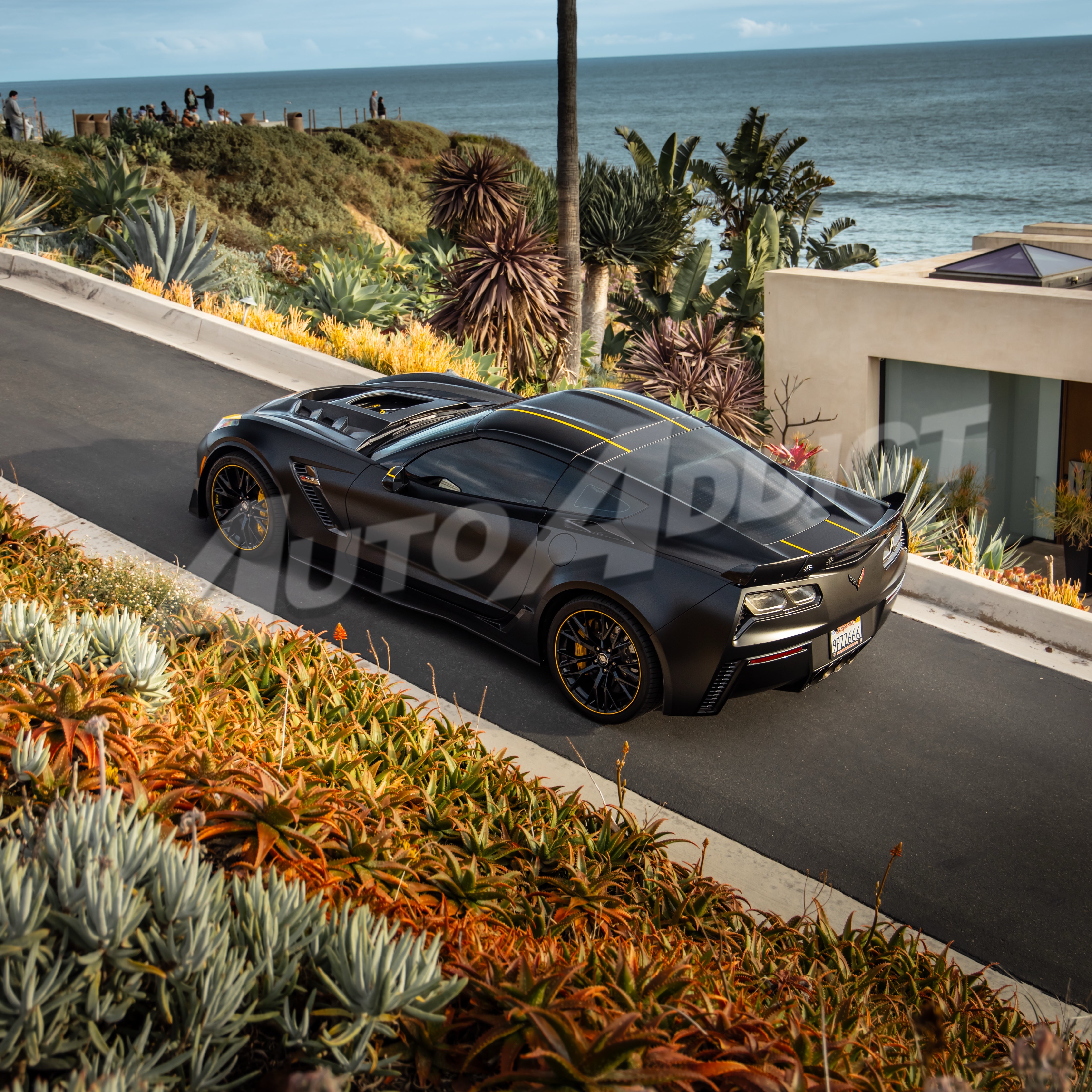 2014-2019 Corvette C7 Type-VS1 Double Sided Dry Carbon Fiber Vented Style Hood W/ Window For Stingray, Z51, Grand Sport, Z06