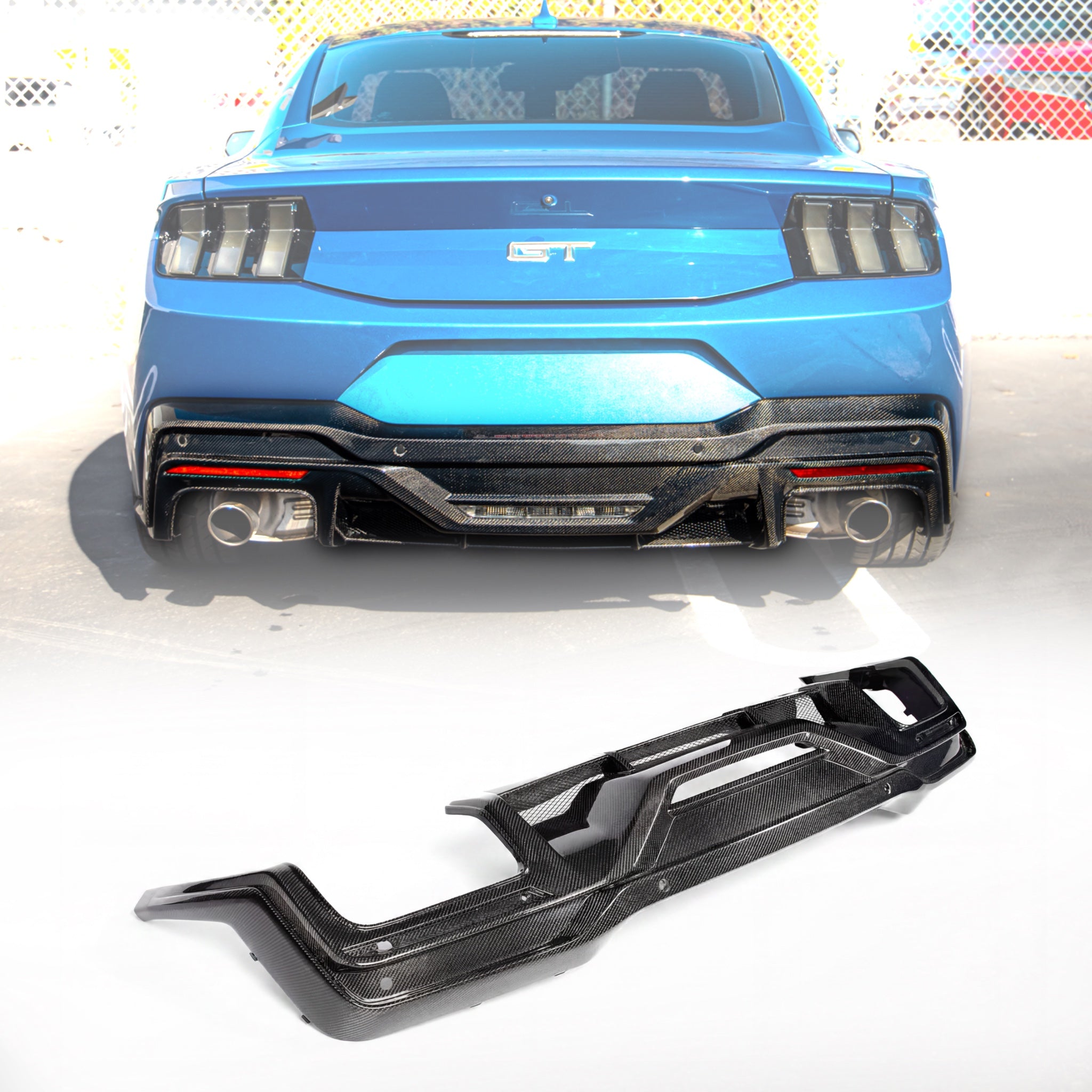 2024-2026 Mustang S650 Dry Gloss Carbon Fiber Dark Horse Rear Diffuser