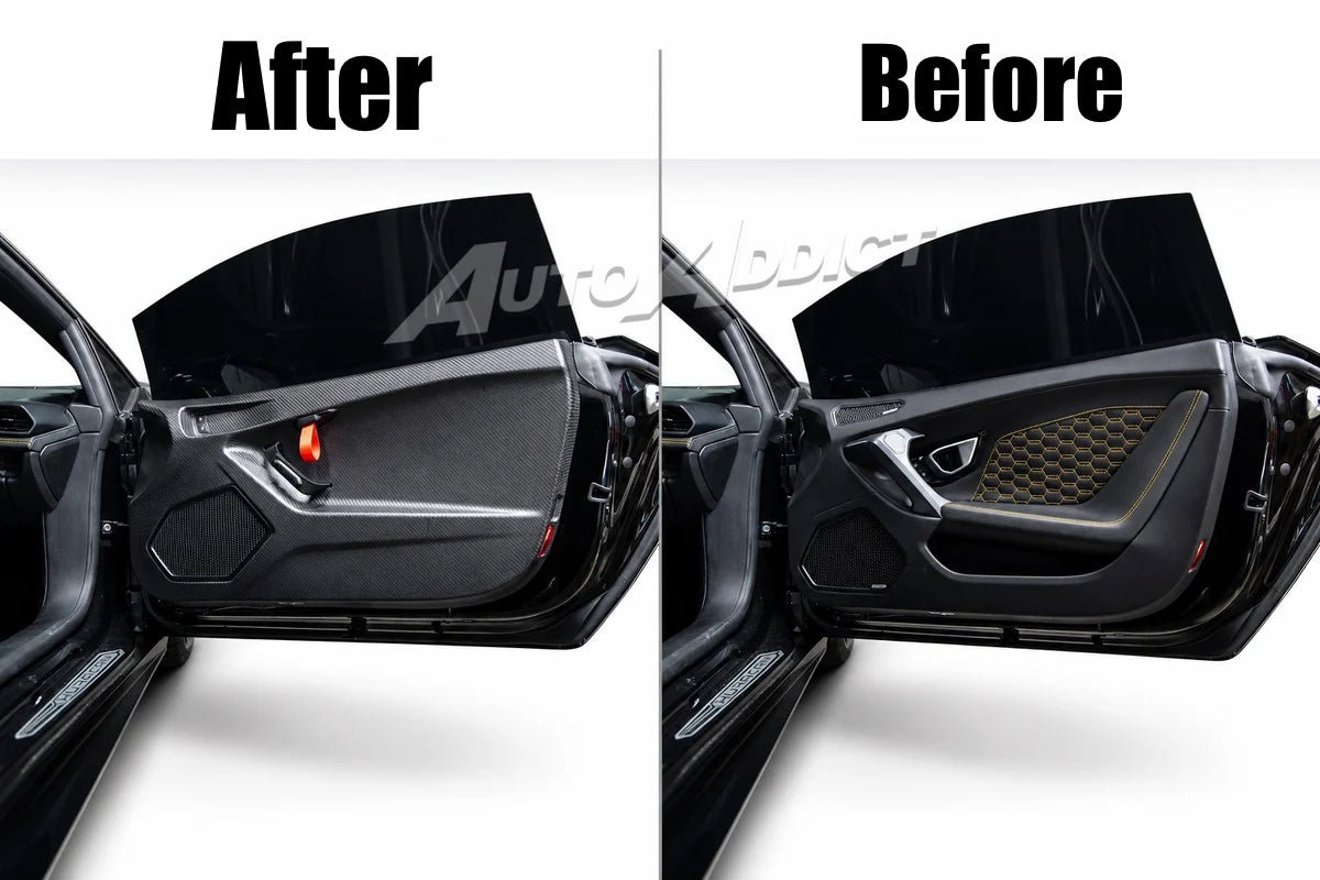 STO Lamborghini Huracan Dry Carbon Fiber Interior Door Panels w/ Brackets