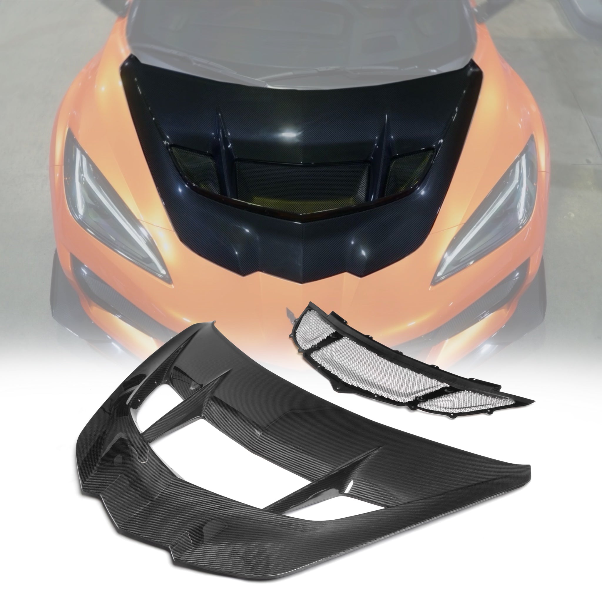 2025-2027 C8 ZR1/ZR1X ZTK Type-OEM Hood Functional Dry Carbon Fiber Double Sided