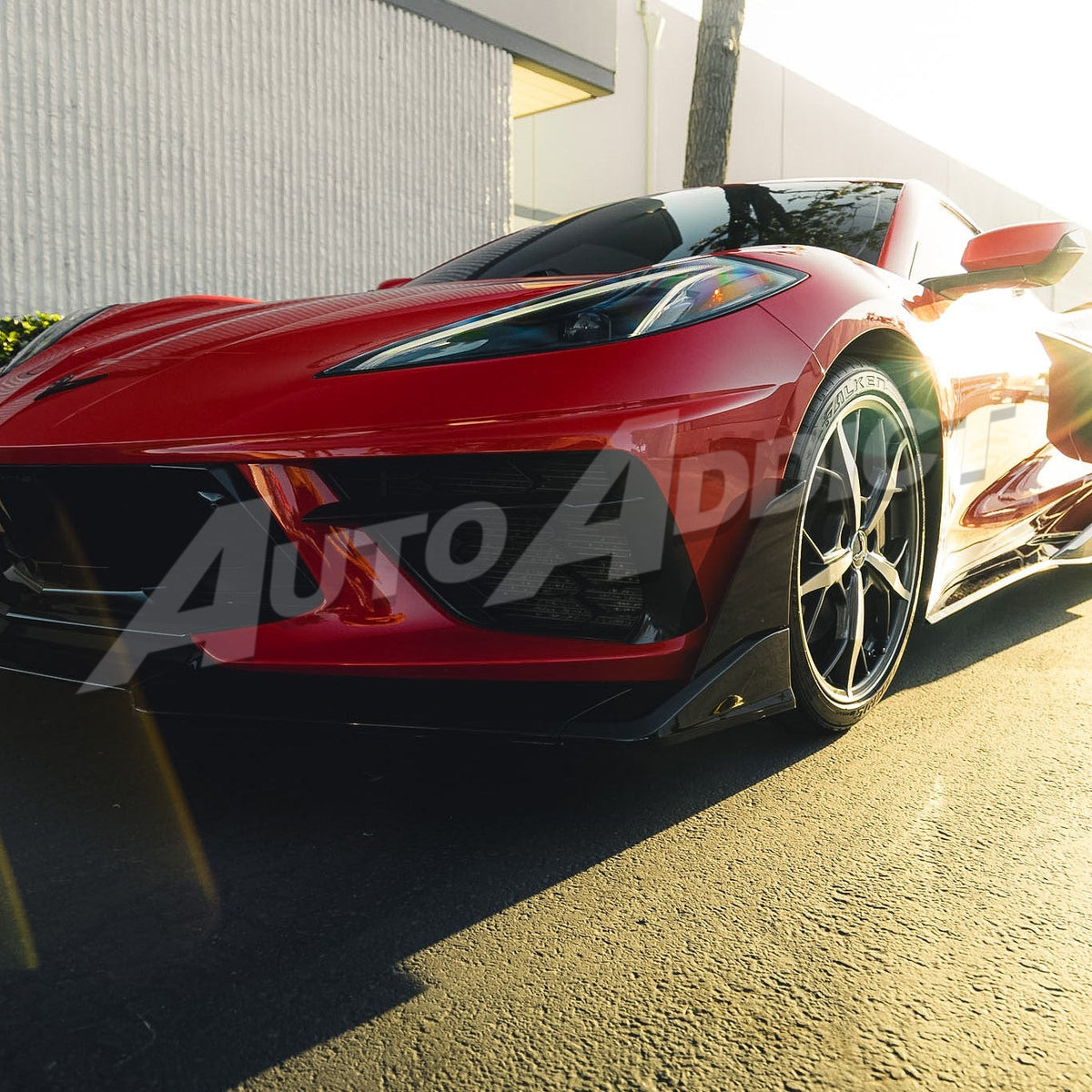 Corvette C8 Stingray front end with EVO style chin splitter
