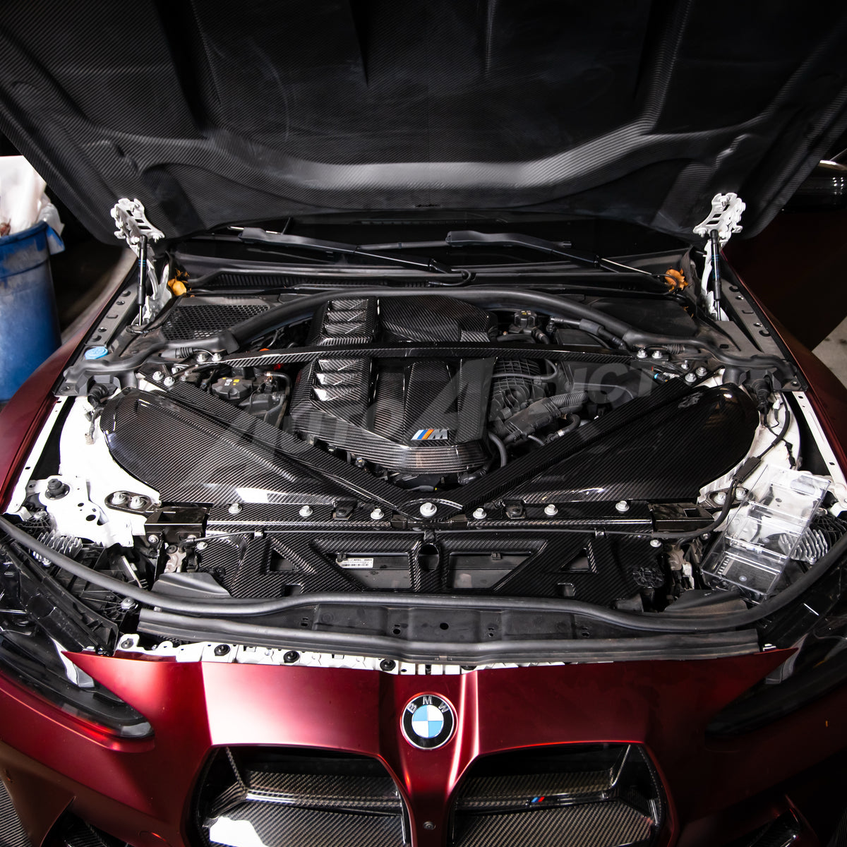 2021-2026 BMW G80 M3 G82 G83 Dry Gloss Double Sided Carbon Fiber Engine Cover Replacement