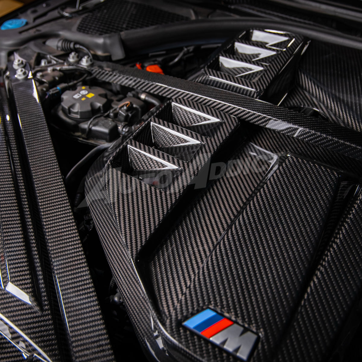 2021-2026 BMW G80 M3 G82 G83 Dry Gloss Double Sided Carbon Fiber Engine Cover Replacement