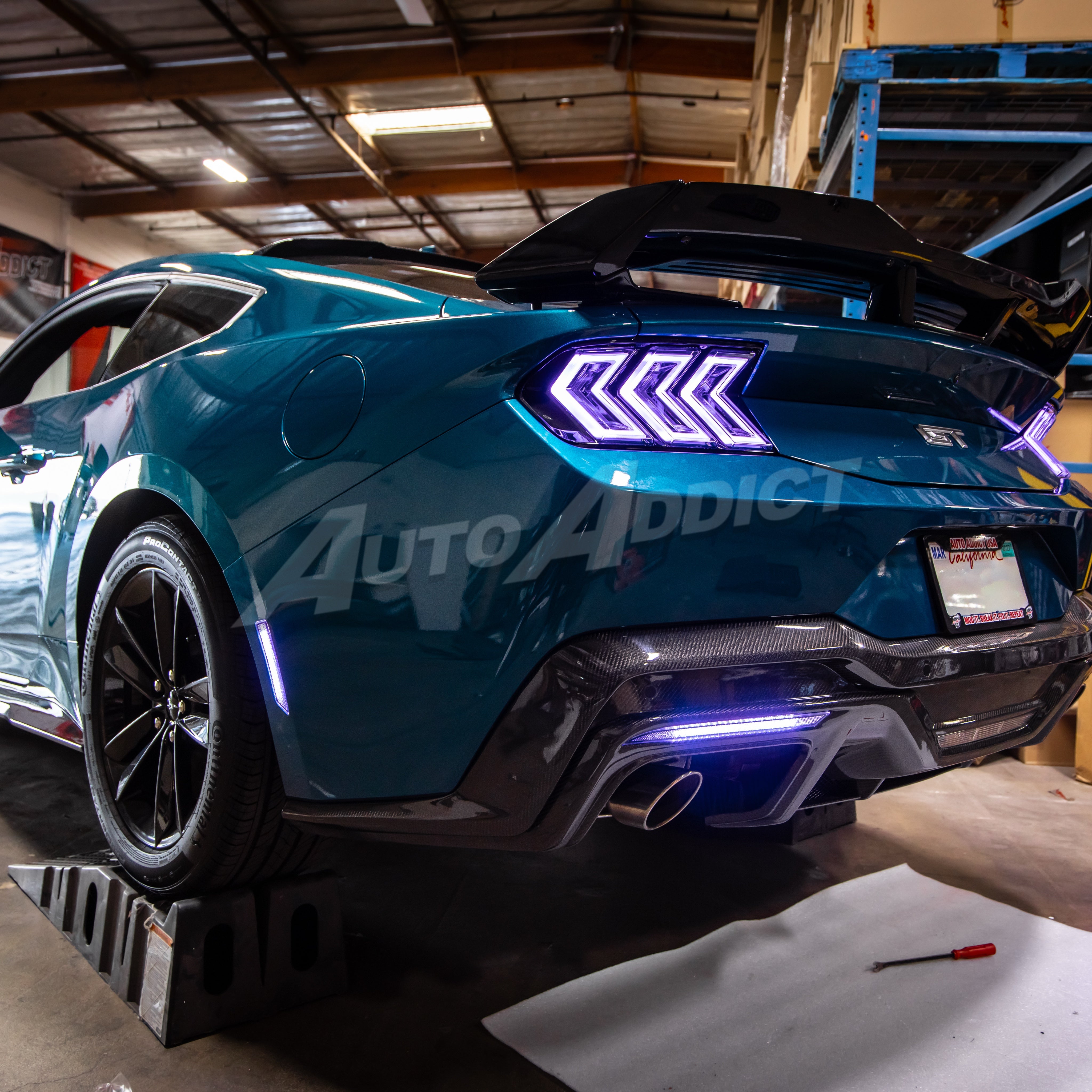 2024-2026 Mustang S650 RGB Bluetooth Dynamic Animation LED Side Markers w/ Rear Diffuser Reflector 6pc Kit