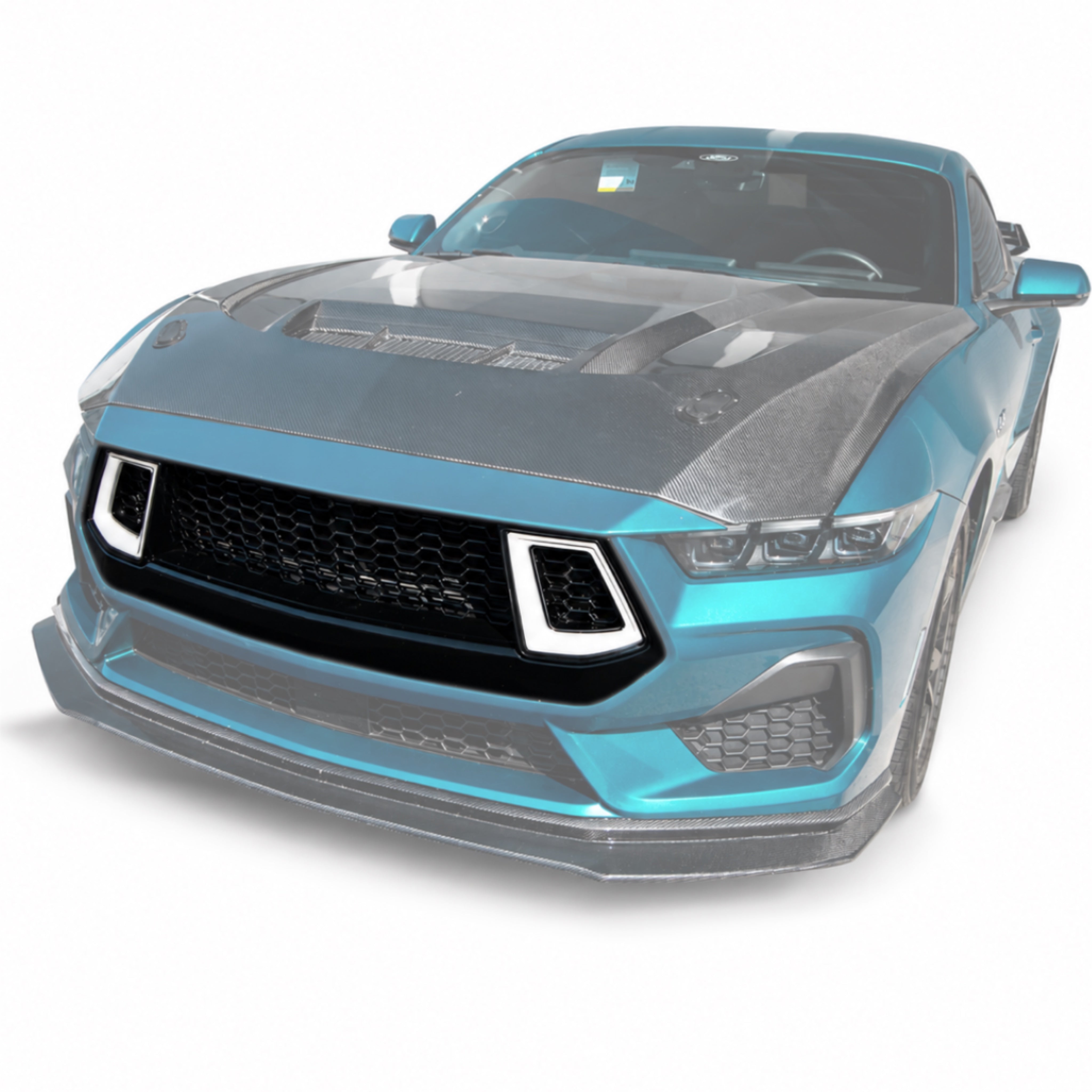 2024-2026 Mustang S650 Front Upper Grille Gloss Black Dynamic Animation LED Amber Turn Signal