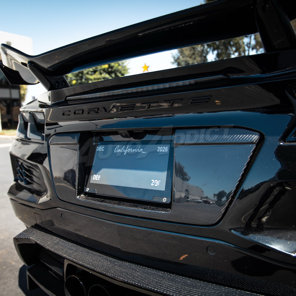 2022-2026 Corvette C8 Carbon Fiber License Plate Backing for ZR1/Z06/E-Ray/Grand Sport Rear Bumper