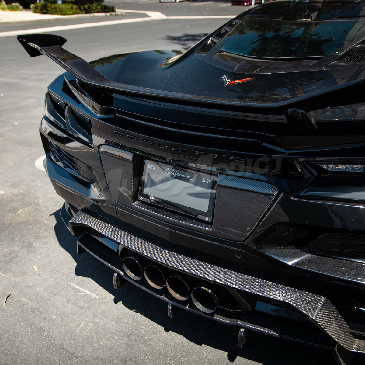 2022-2026 Corvette C8 Carbon Fiber License Plate Backing for ZR1/Z06/E-Ray/Grand Sport Rear Bumper