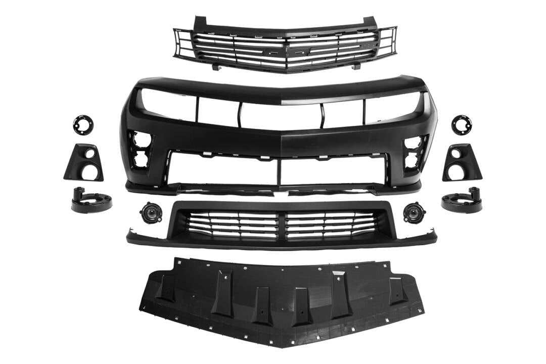 2010-2013 Chevy Camaro ZL1 Package Front Bumper Conversion Full Kit Flat BLK