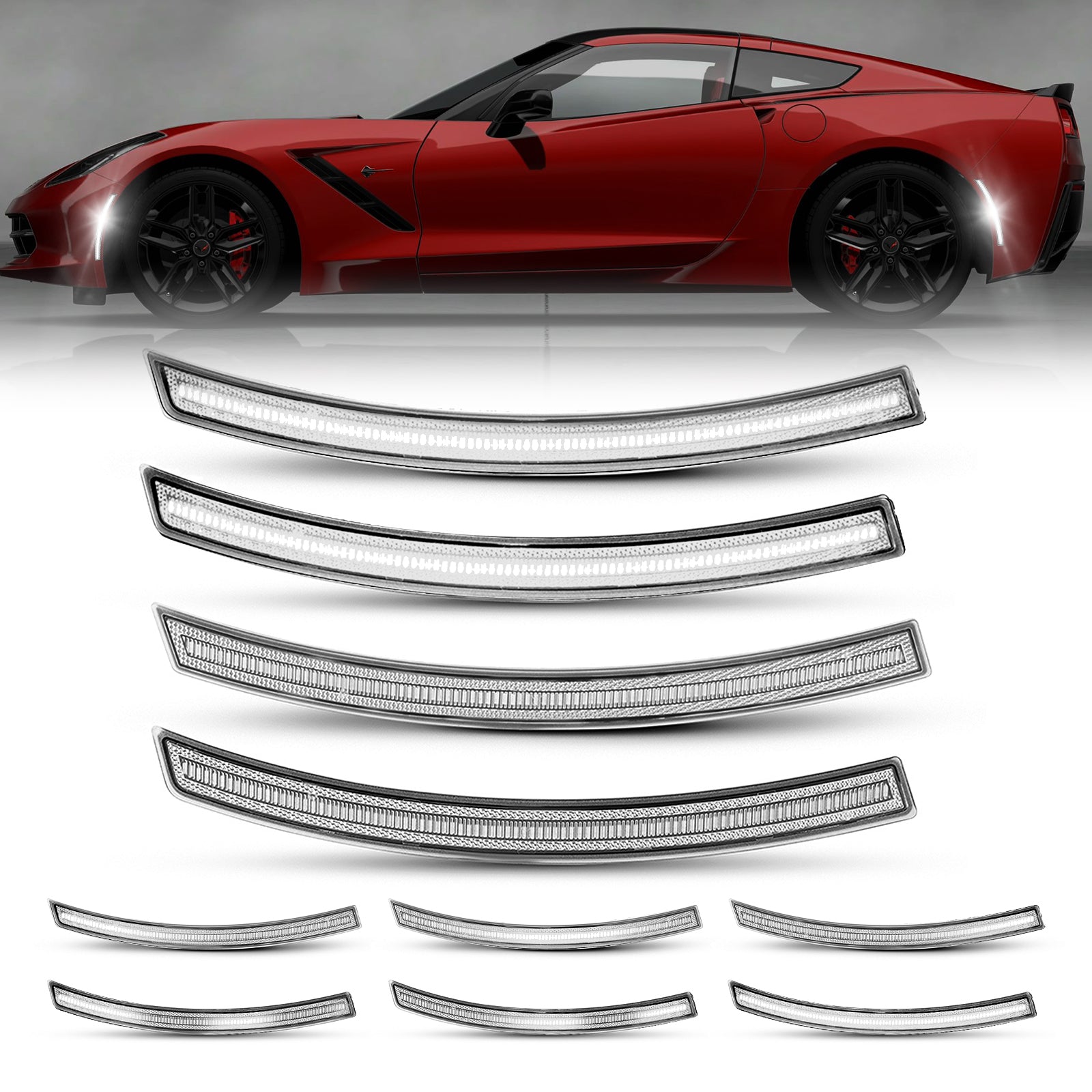 Auto Addict USA 2014-2019 Corvette C7 Clear Lens White LED Side Markers