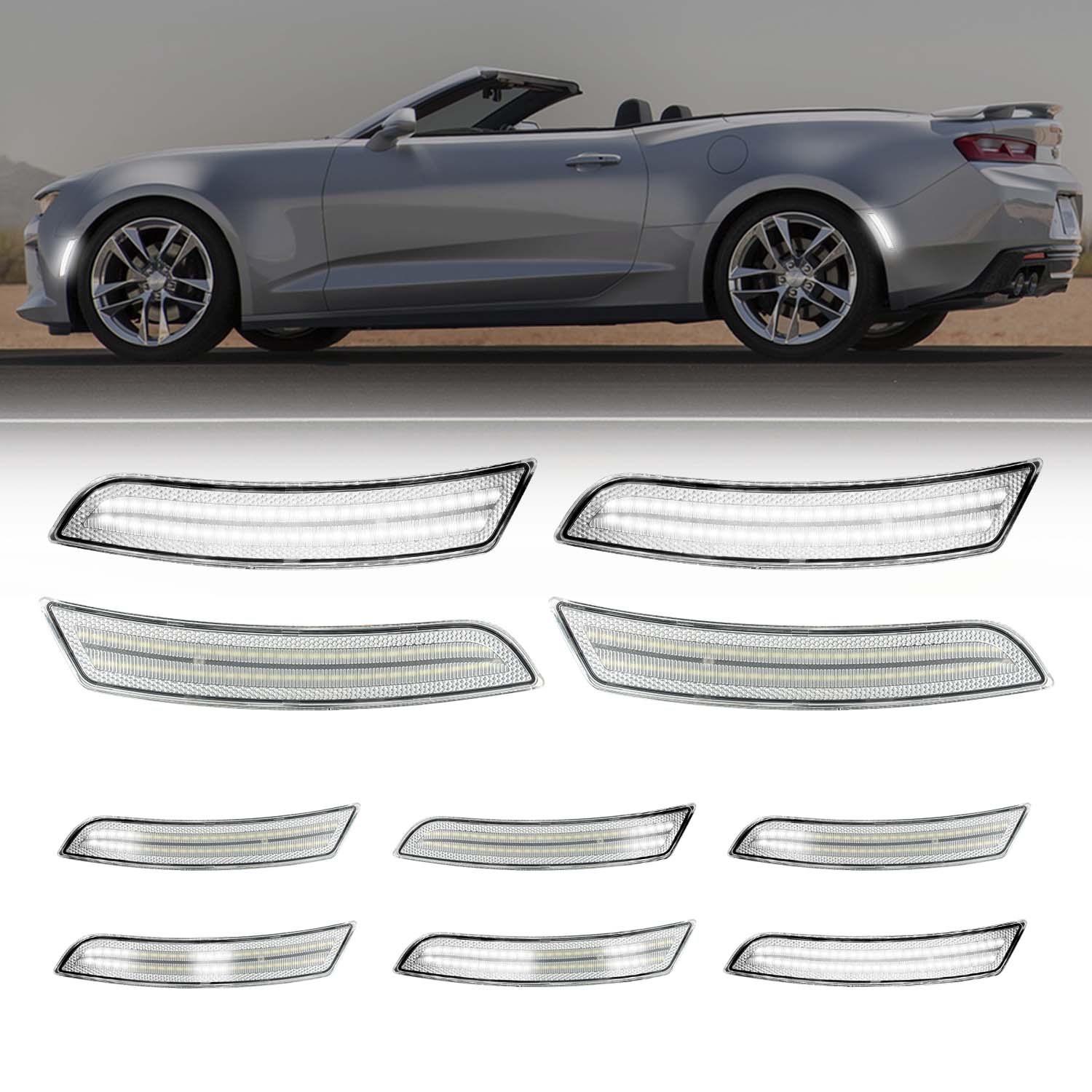 Auto Addict USA 2016-2025 Camaro Clear Lens White LED Side Markers