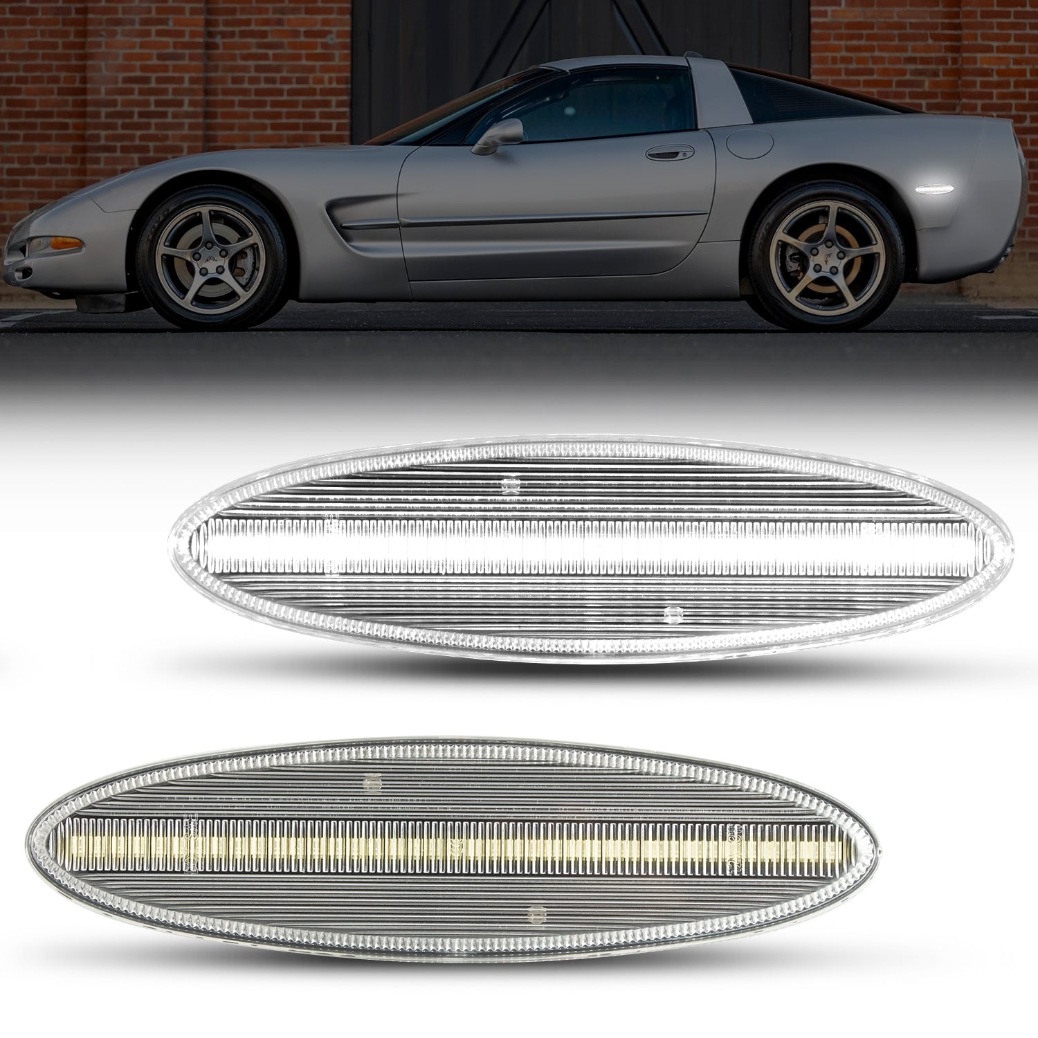 Auto Addict USA C5 Corvette Clear Lens White LED Side Markers