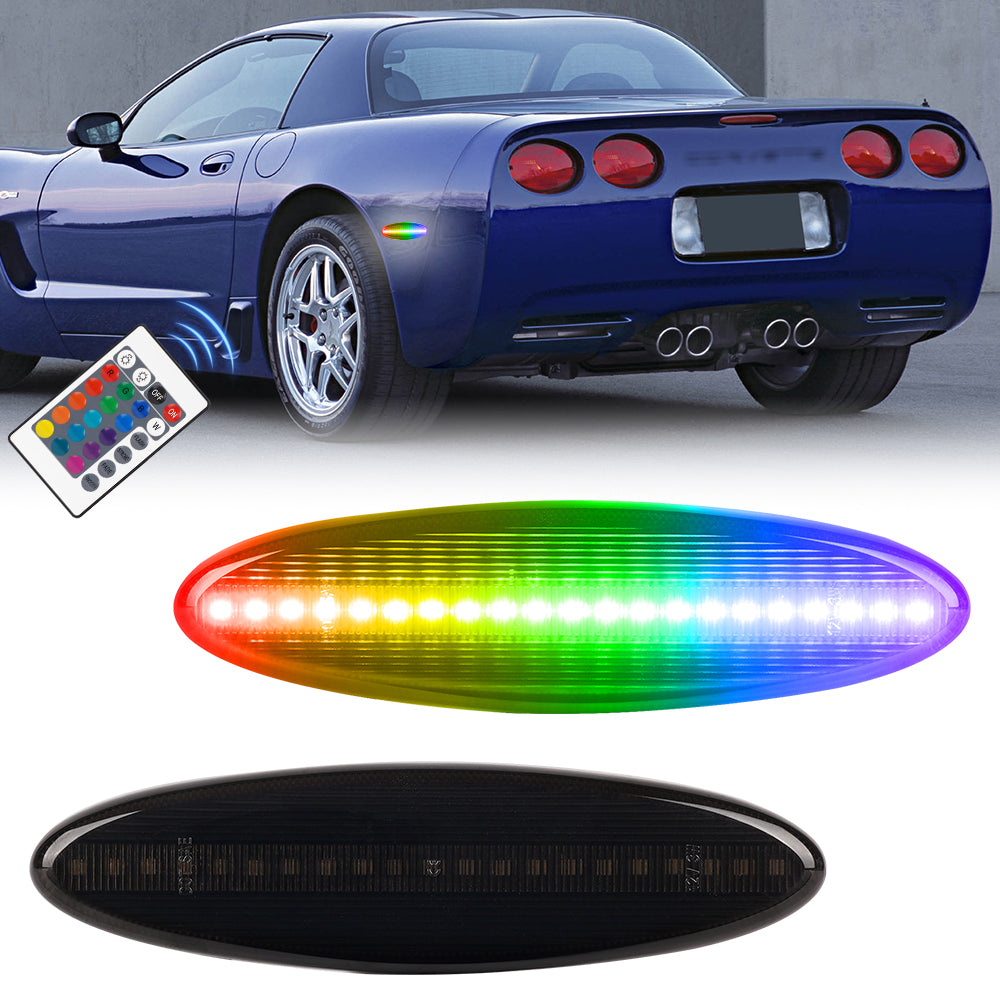 Auto Addict USA C5 Corvette Smoke Lens RGB LED Side Markers