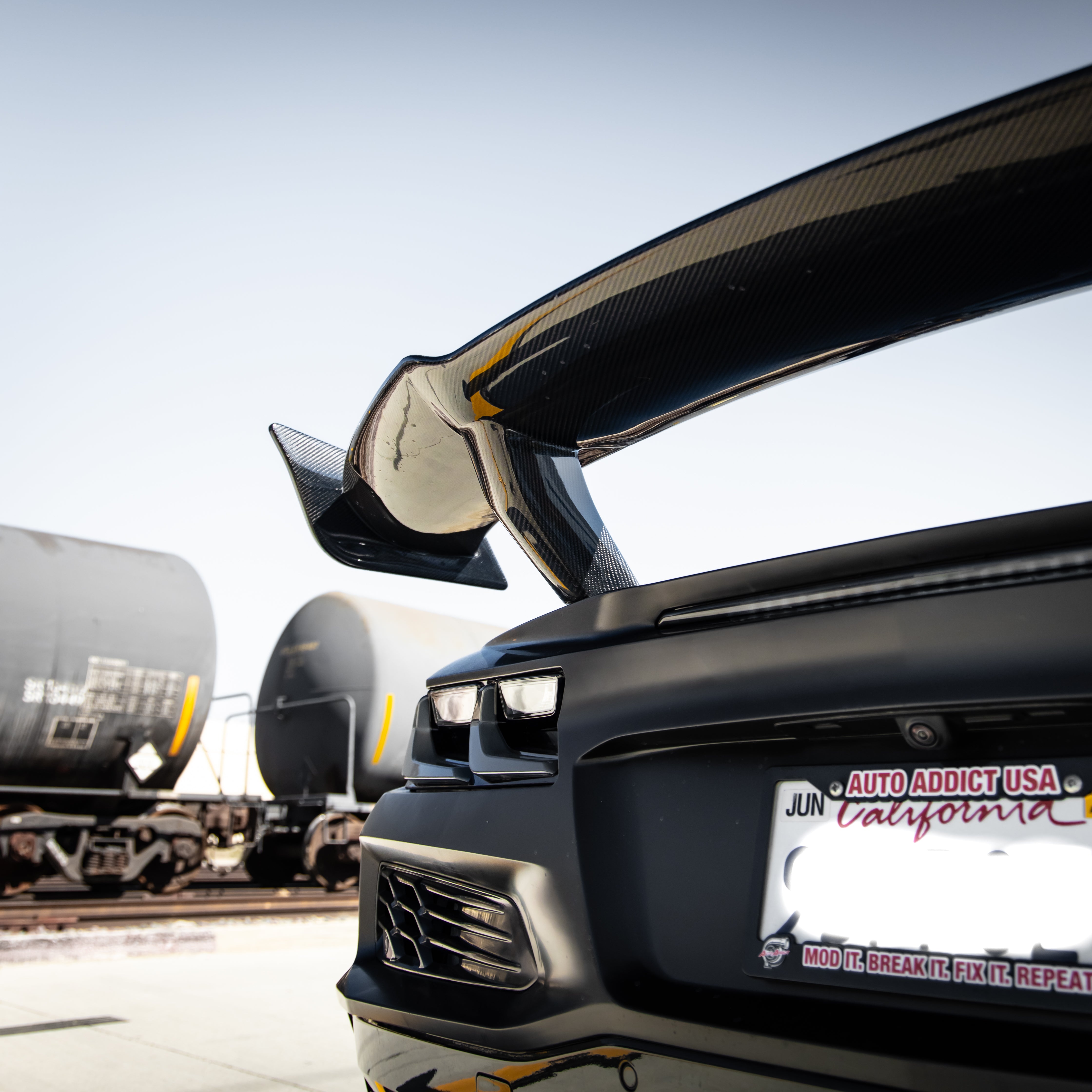 Auto Addict USA C8 Corvette Stingray carbon fiber rear spoiler aggressive rear stance
