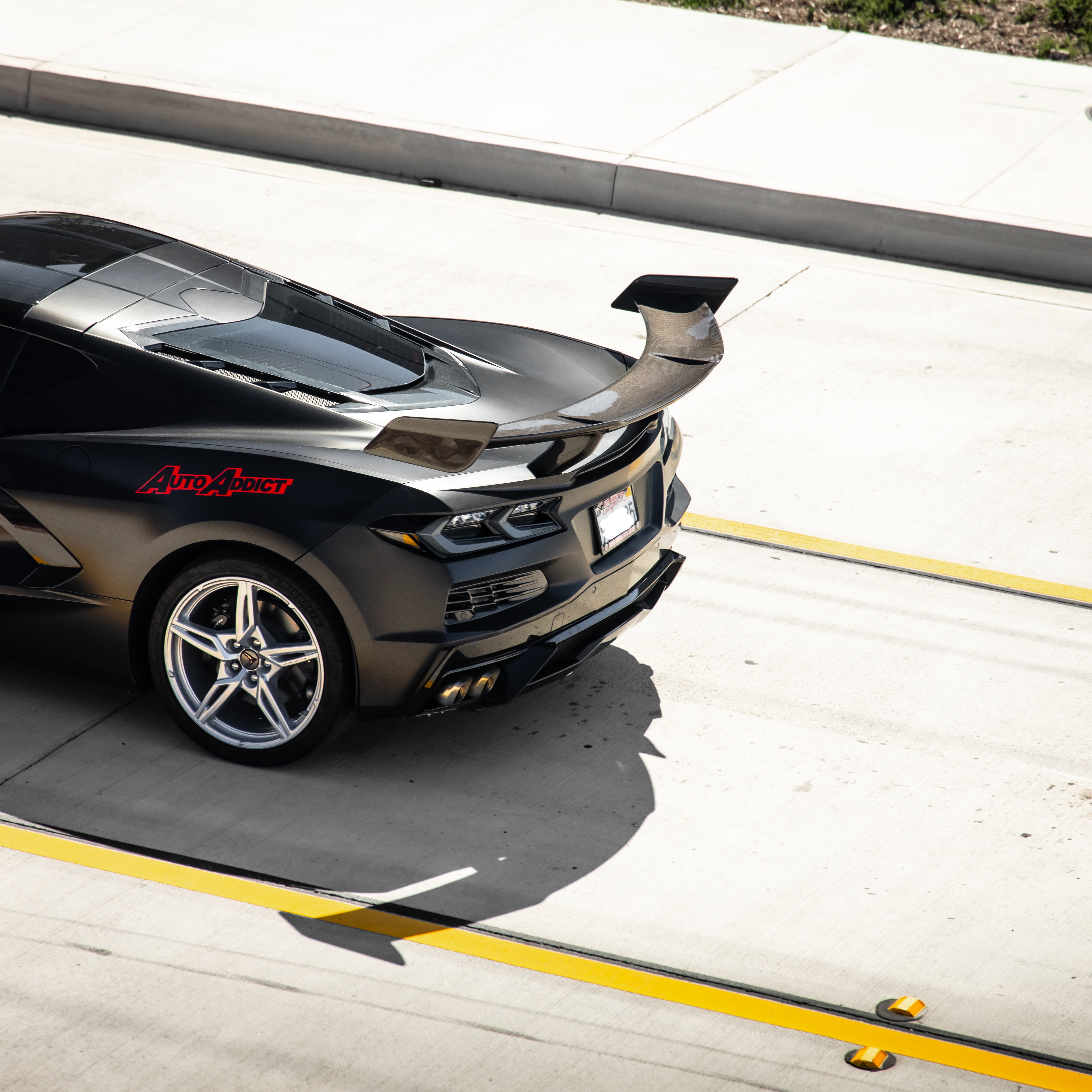 Auto Addict USA C8 Corvette Z06 rear bumper kit with ZR1 style carbon fiber wing