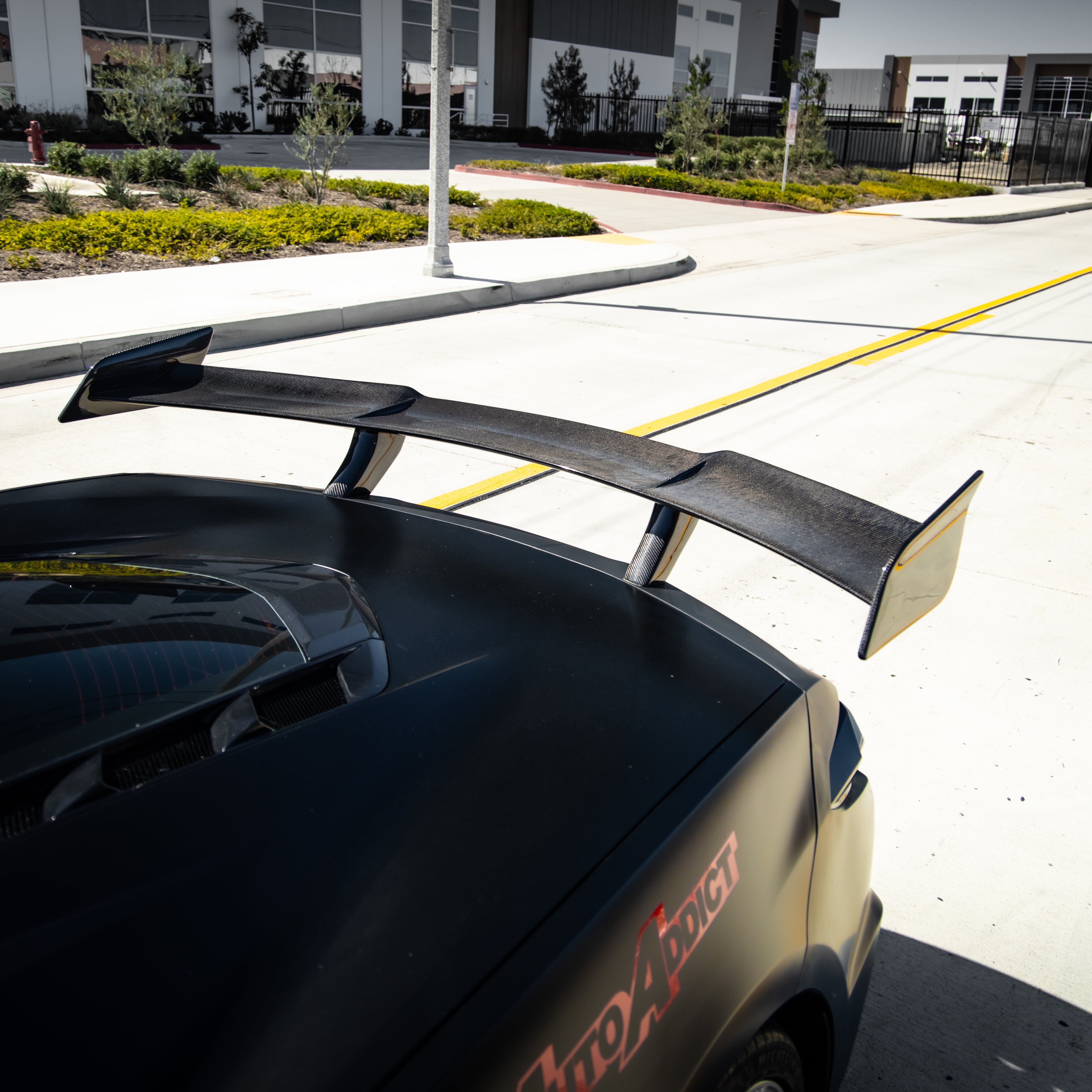 Auto Addict USA C8 Stingray ZR1 ZTK track inspired carbon fiber rear spoiler rear view
