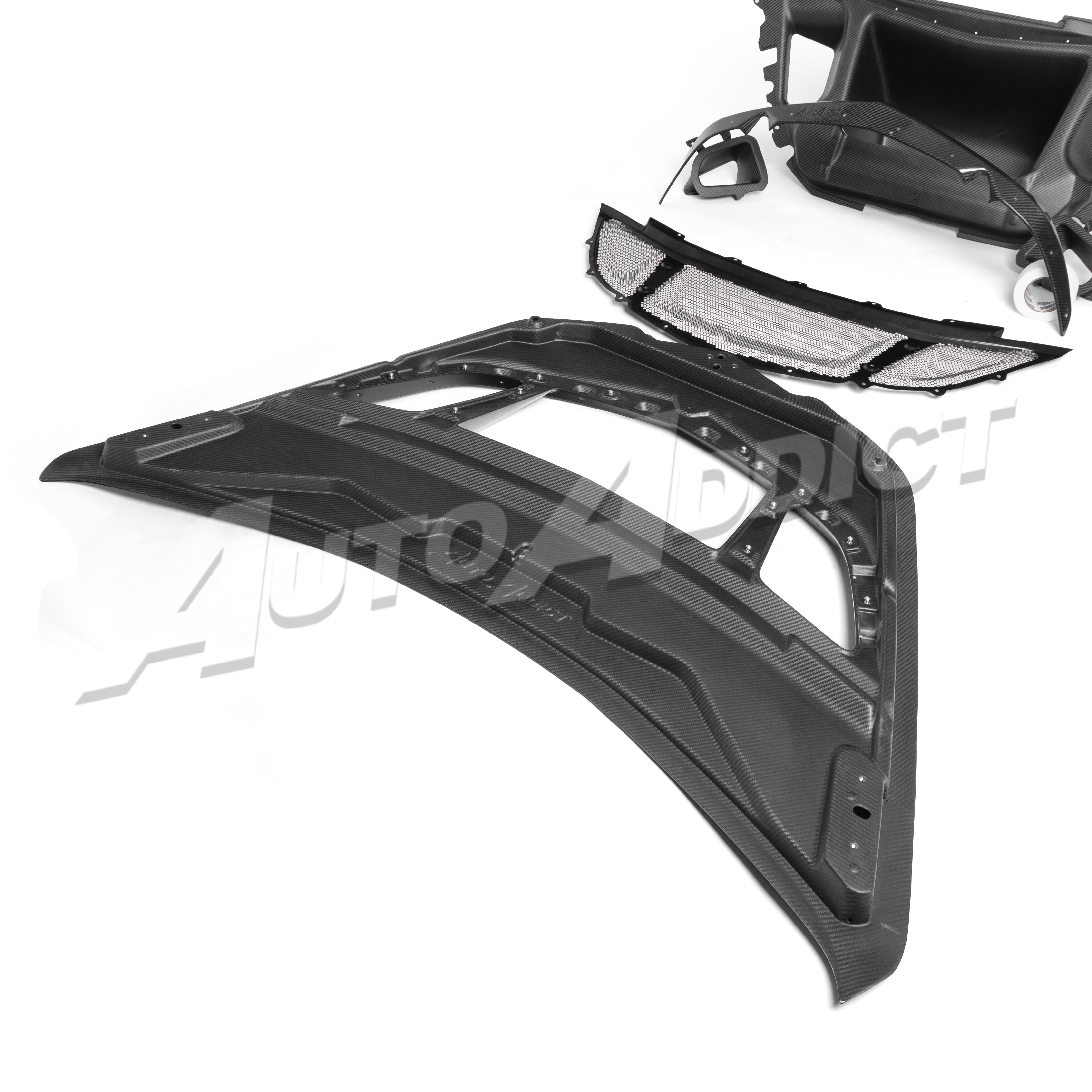 Auto Addict USA C8 ZR1 CNC molded dry carbon fiber hood vent detail