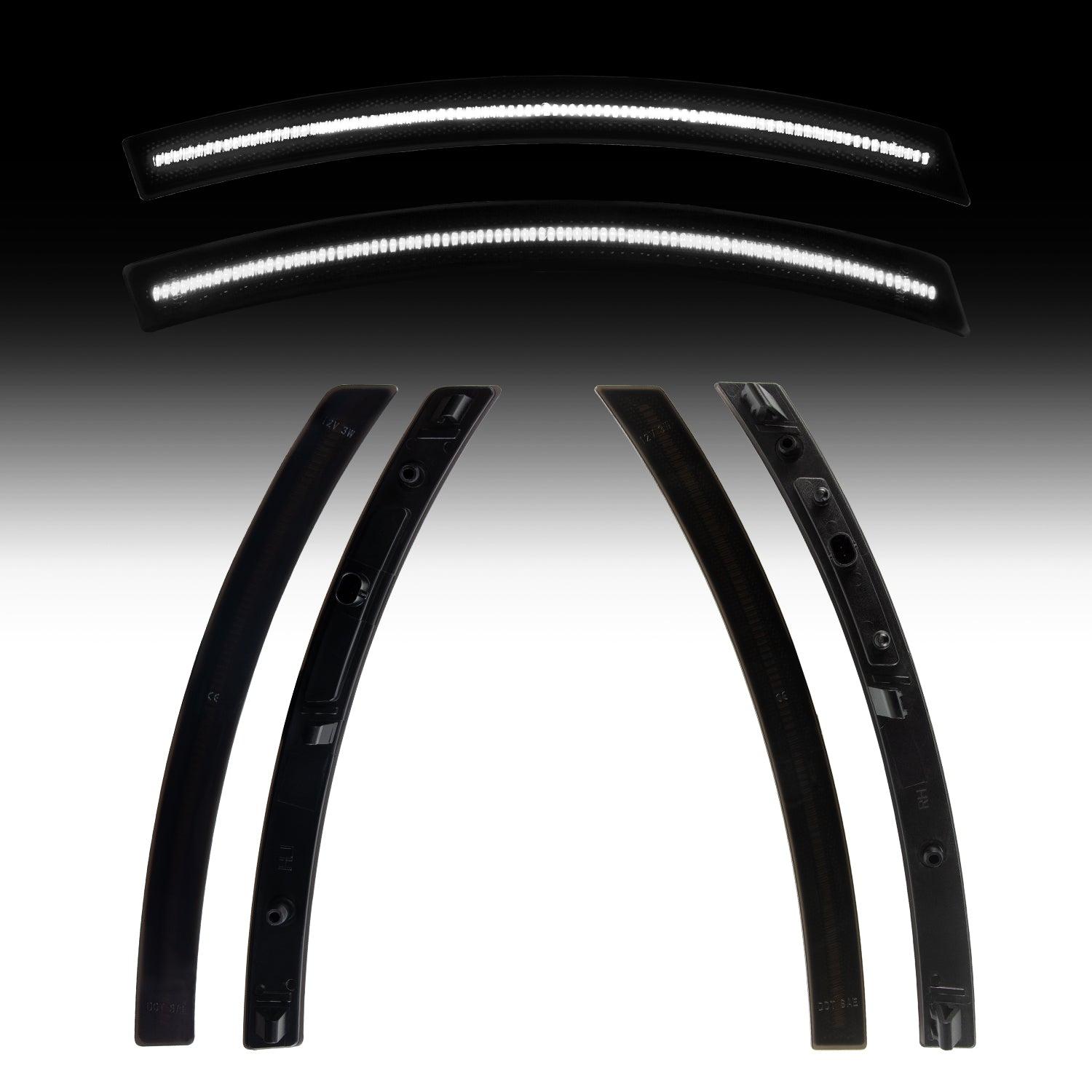 Auto Addict USA Corvette C7 smoked white LED side markers installed rear quarter panel illumination