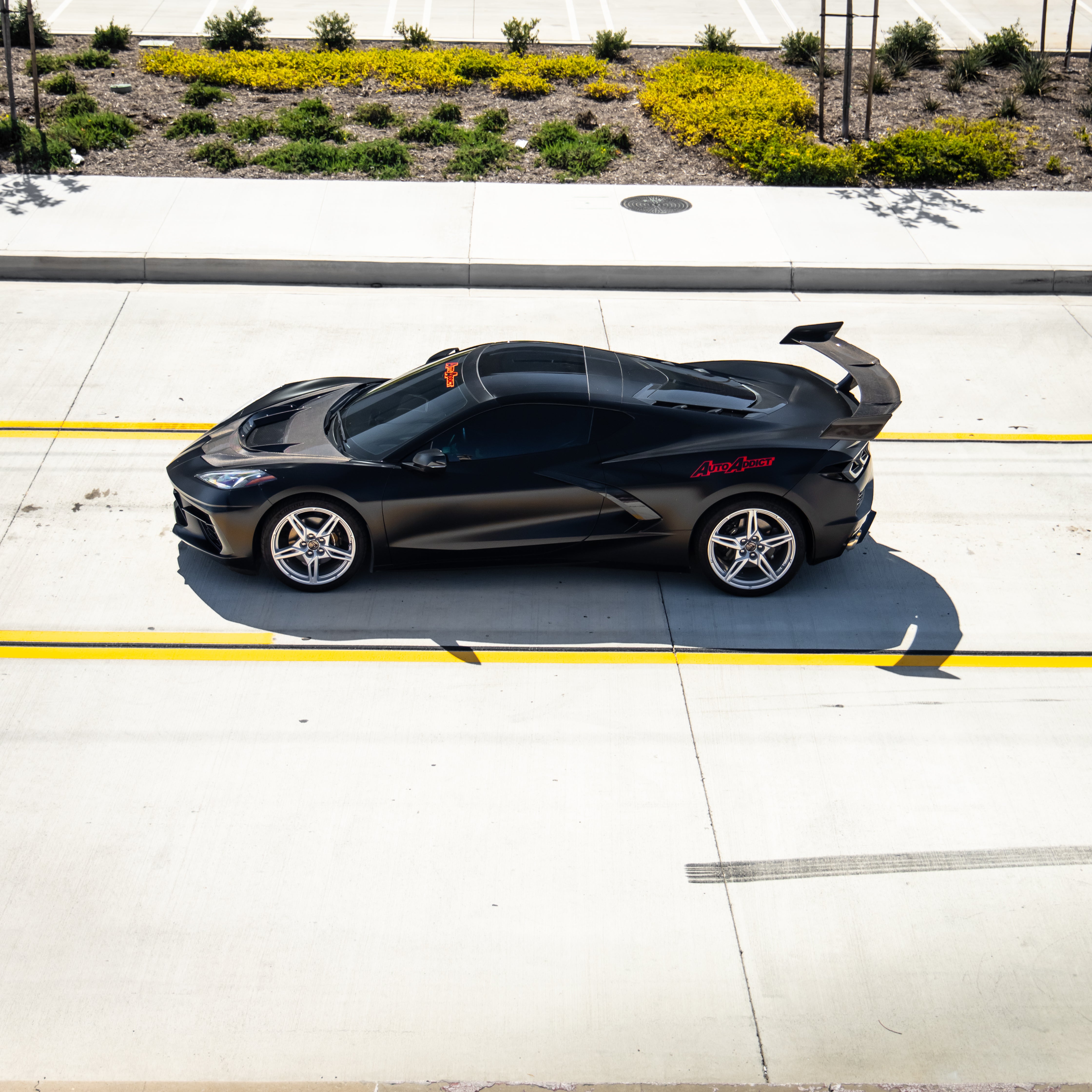 Auto Addict USA Corvette C8 Stingray ZR1 ZTK rear spoiler side profile carbon fiber