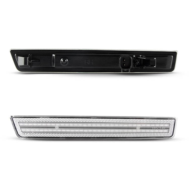 Auto Addict USA Dodge Challenger clear white LED side markers installed rear quarter panel illumination