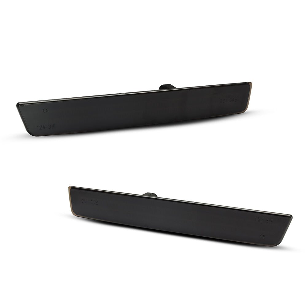 Auto Addict USA Dodge Challenger smoked white LED side markers installed front fender lighting detail