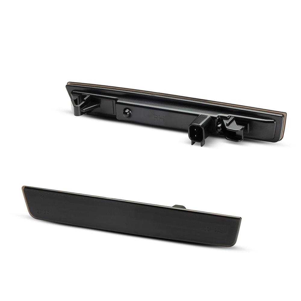 Auto Addict USA Dodge Challenger smoked white LED side markers installed rear quarter panel illumination